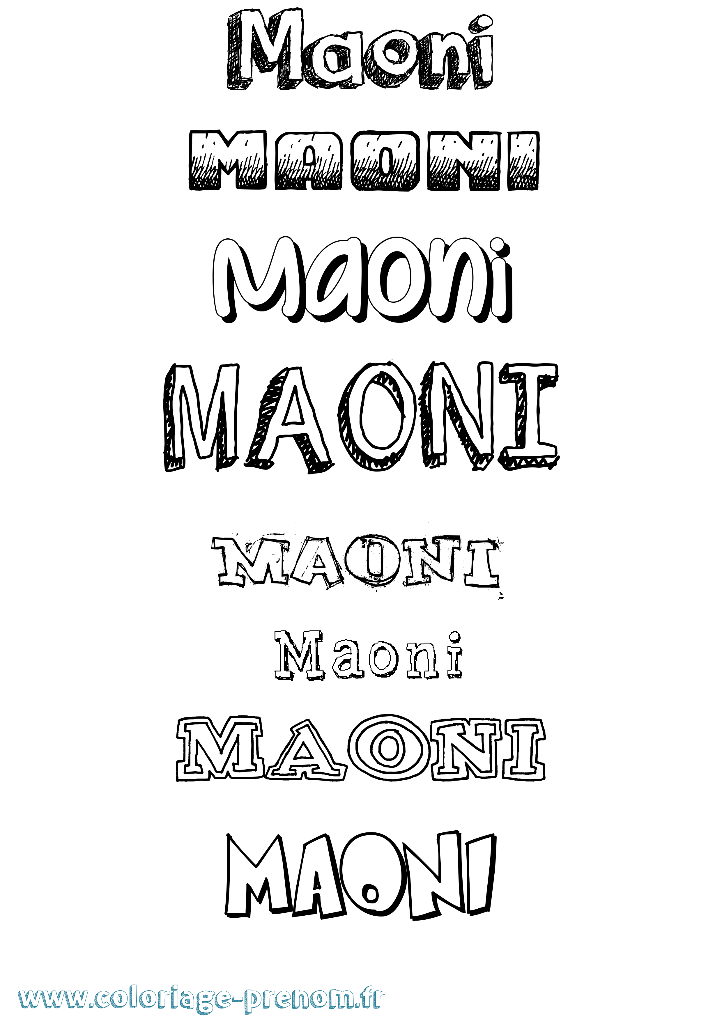 Coloriage Maoni Dessiné Coloriage prénom Maoni Dessiné
