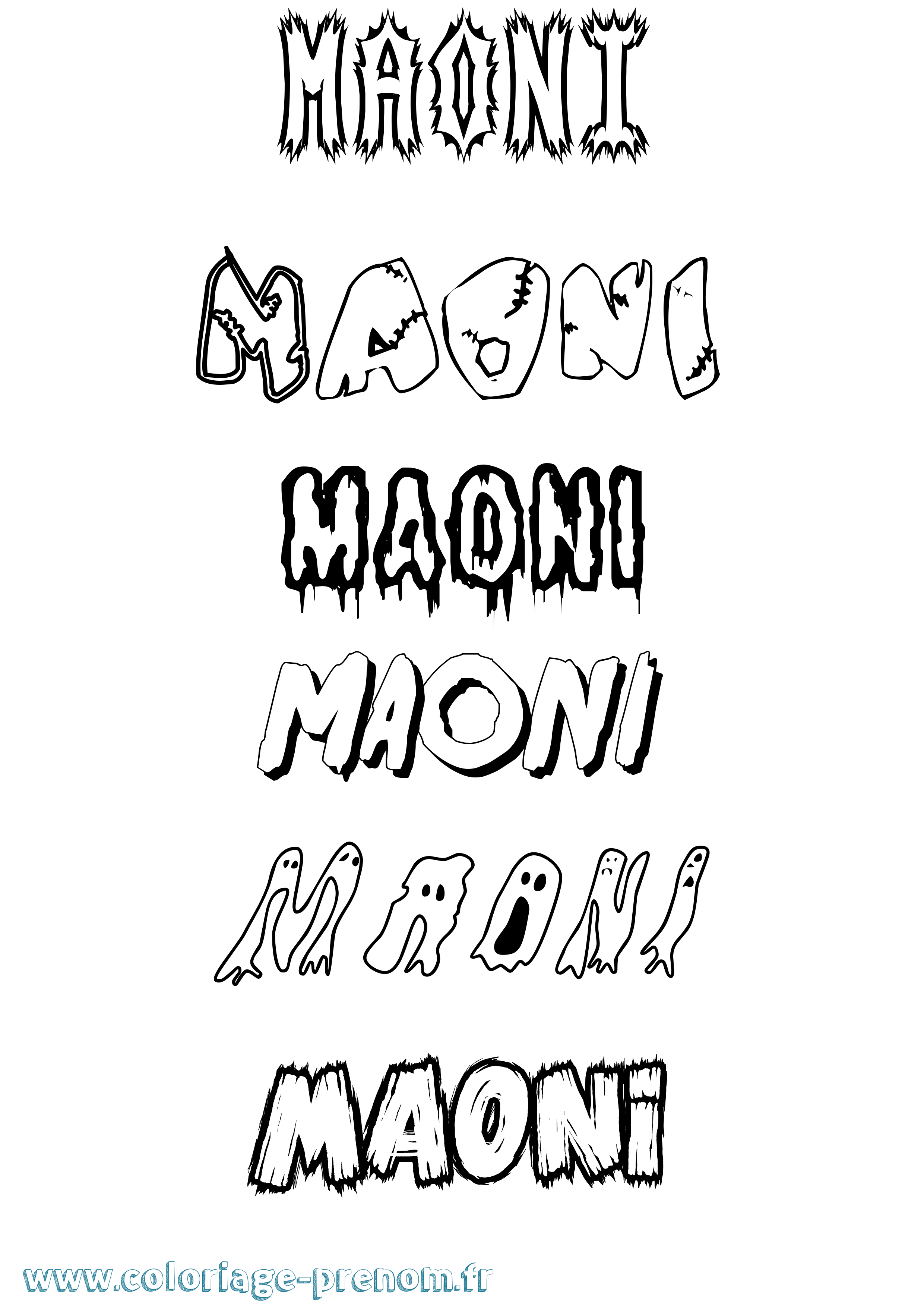 Coloriage Maoni Frisson Coloriage prénom Maoni Frisson
