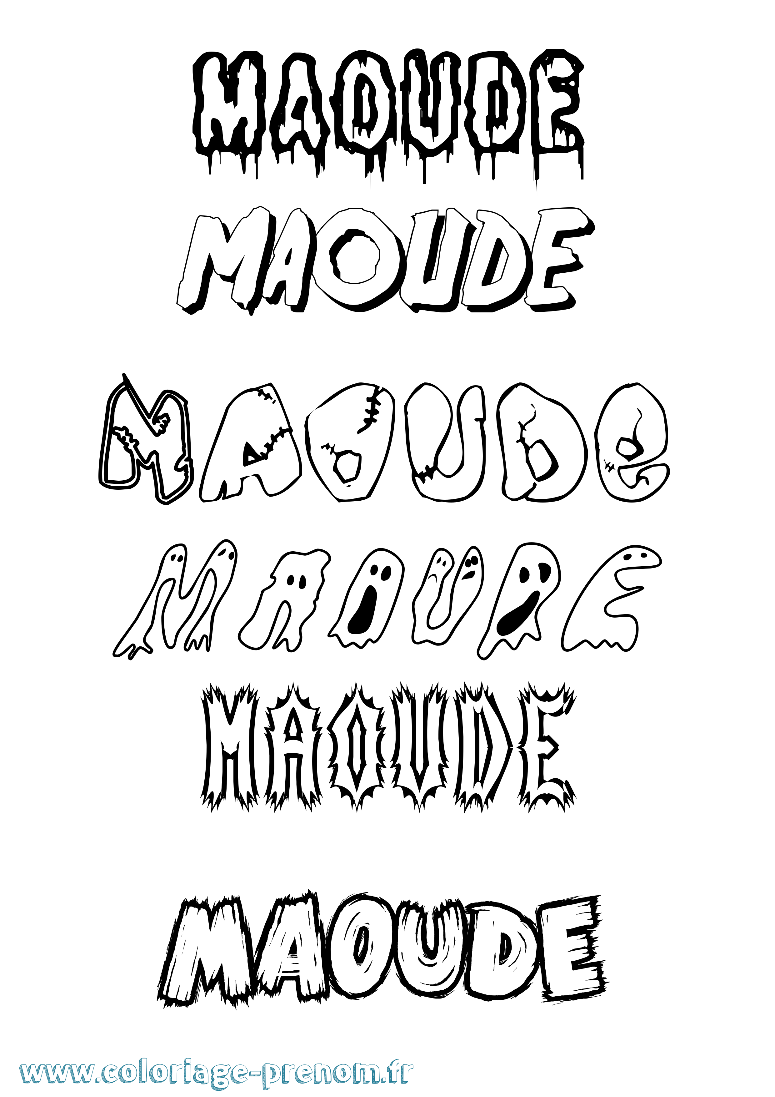 Coloriage Maoude Frisson Coloriage prénom Maoude Frisson