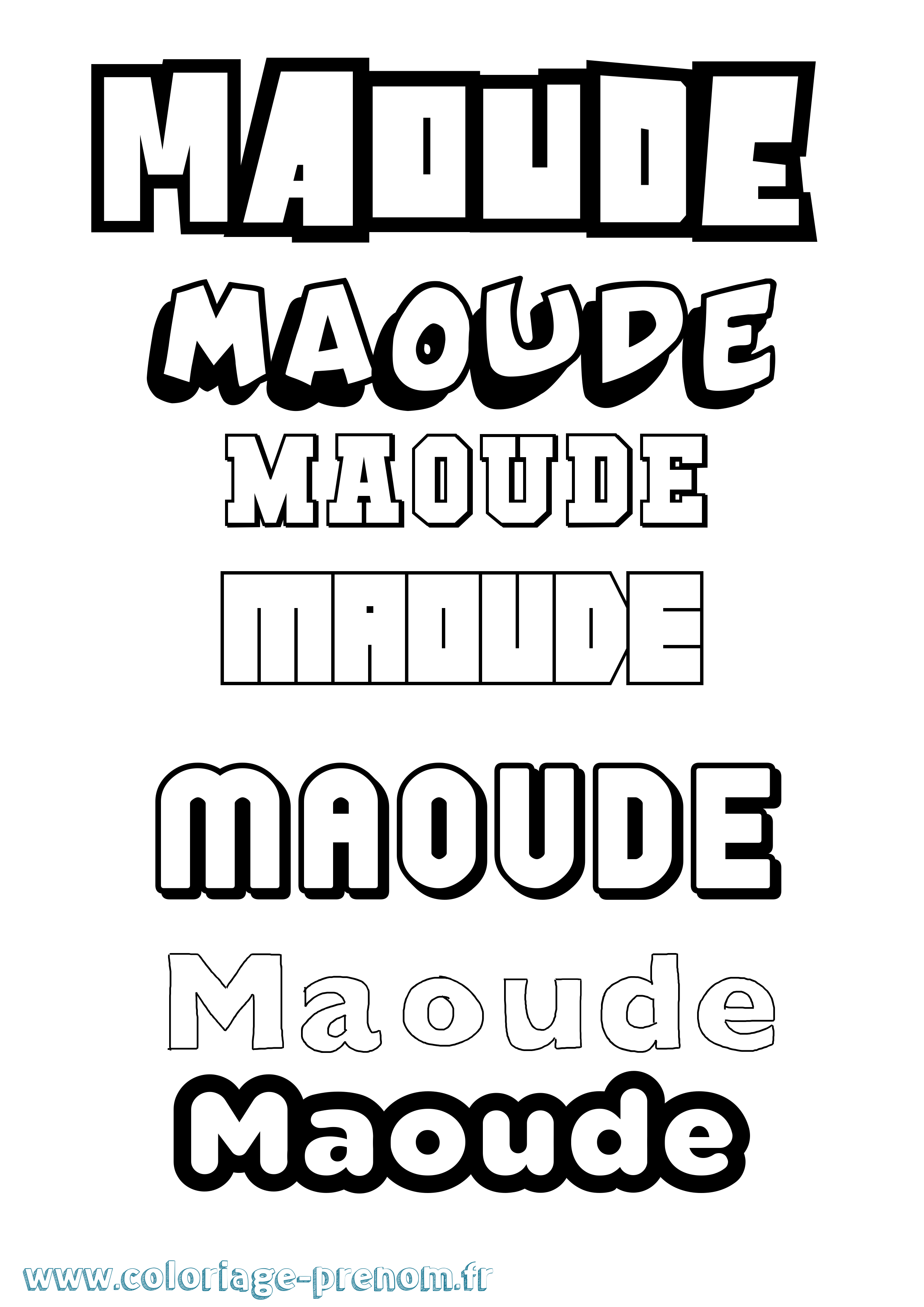Coloriage Maoude Simple Coloriage prénom Maoude Simple