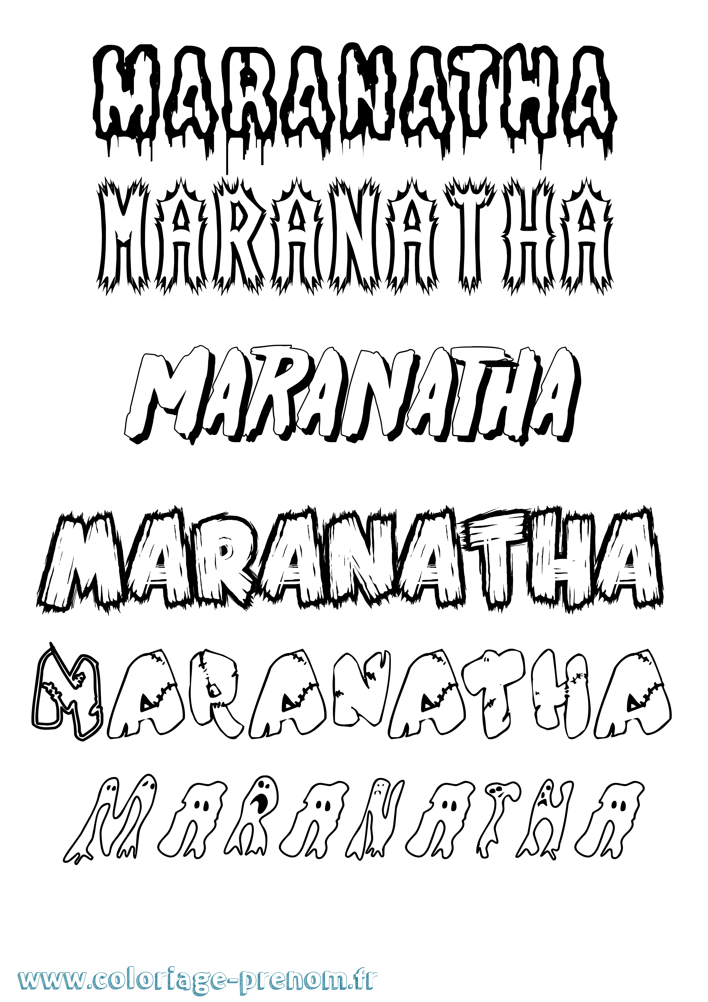Coloriage Maranatha Frisson Coloriage prénom Maranatha Frisson