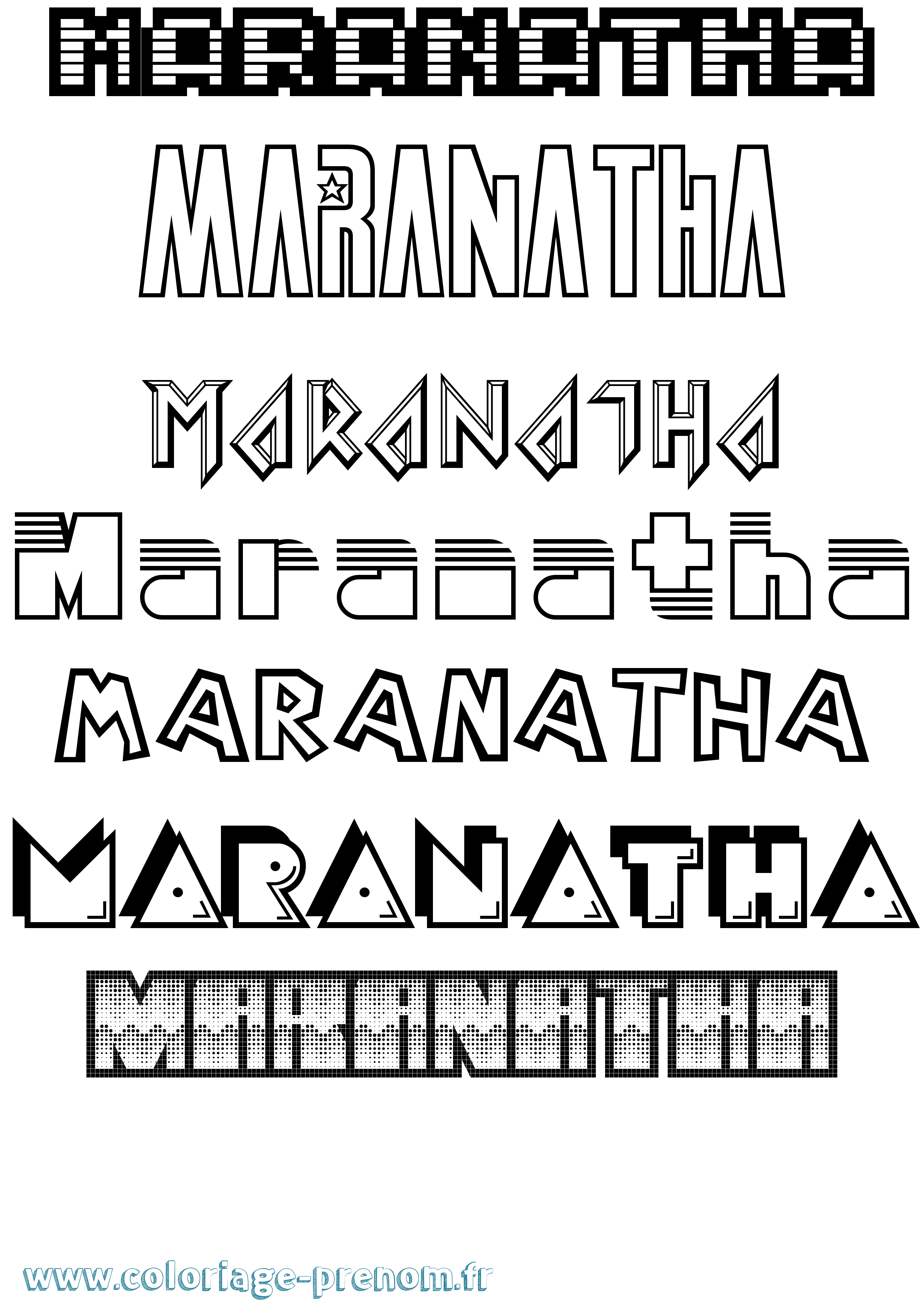 Coloriage Maranatha Jeux Vidéos Coloriage prénom Maranatha Jeux Vidéos