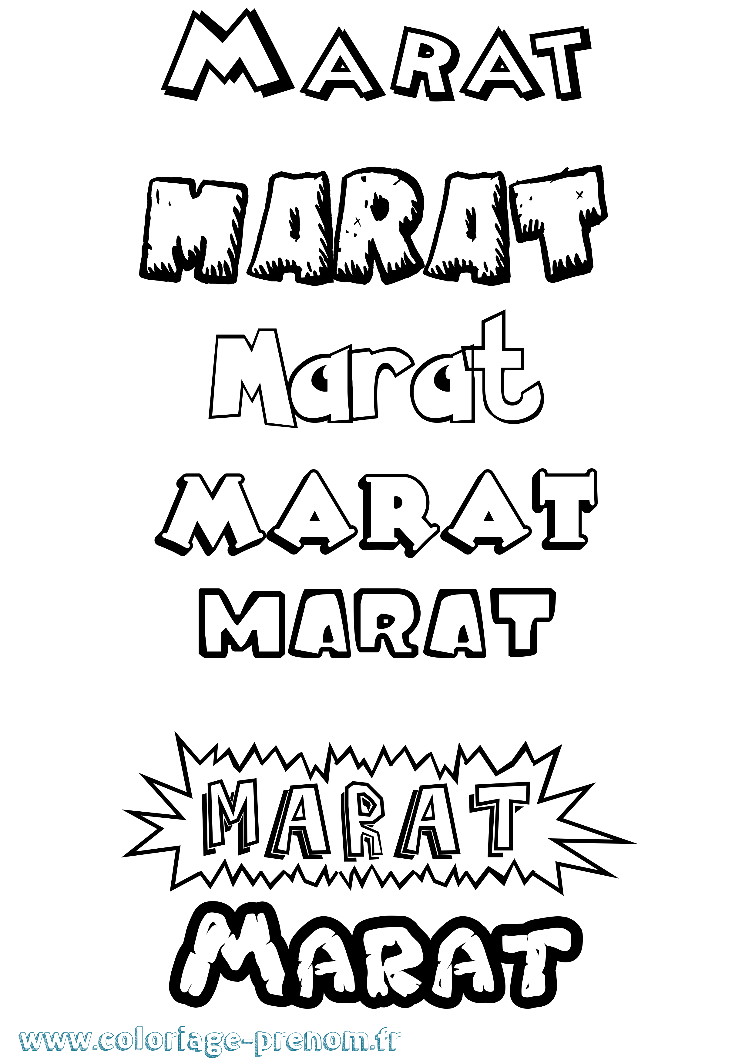 Coloriage Marat Dessin Animé Coloriage prénom Marat Dessin Animé