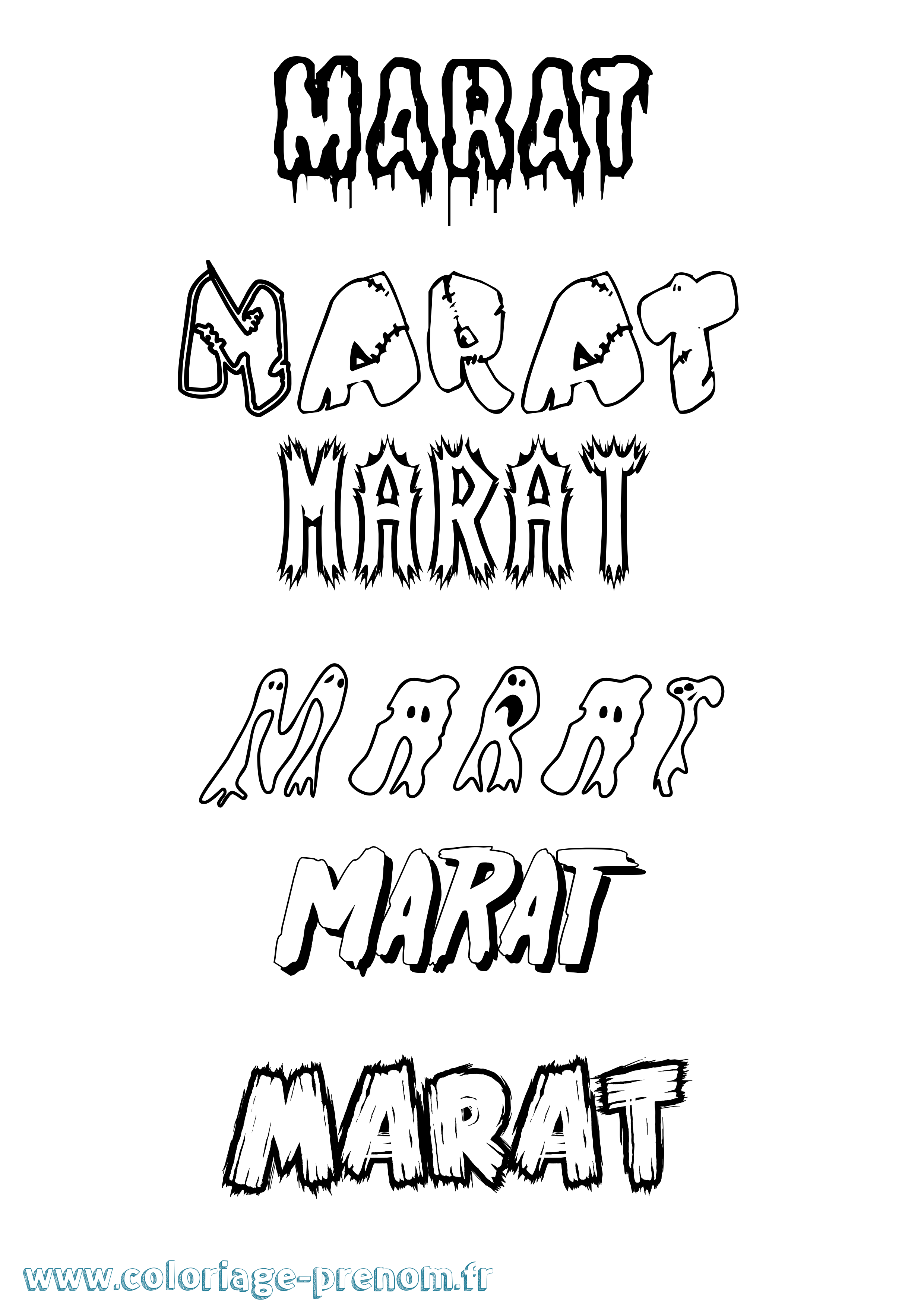 Coloriage Marat Frisson Coloriage prénom Marat Frisson