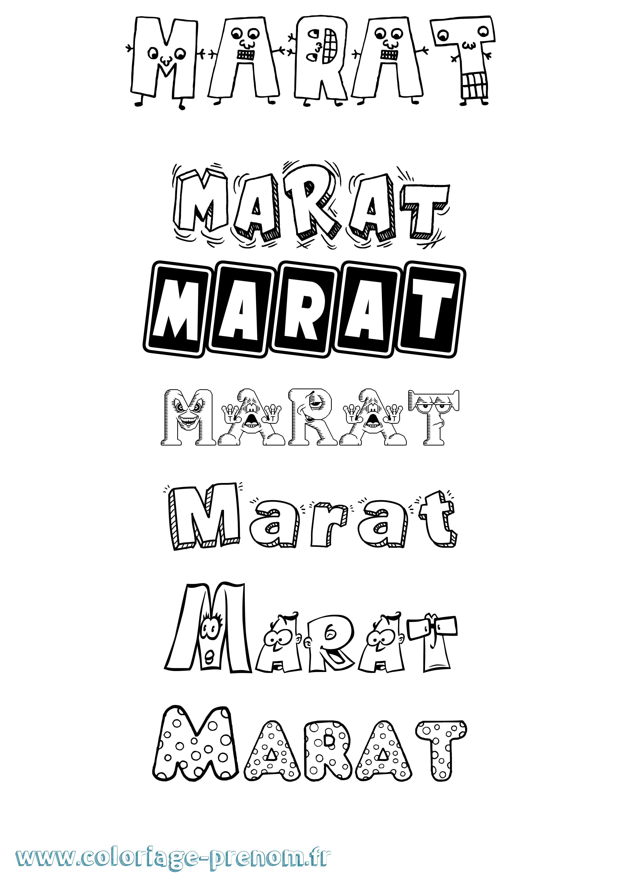 Coloriage Marat Fun Coloriage prénom Marat Fun
