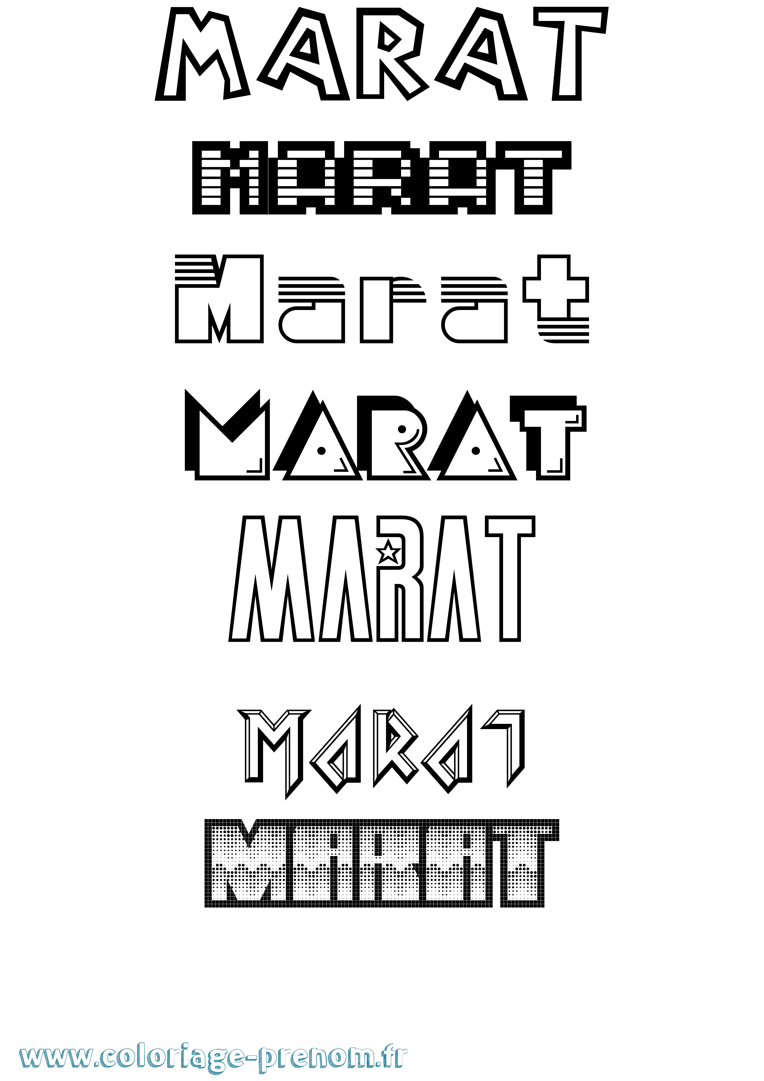 Coloriage Marat Jeux Vidéos Coloriage prénom Marat Jeux Vidéos