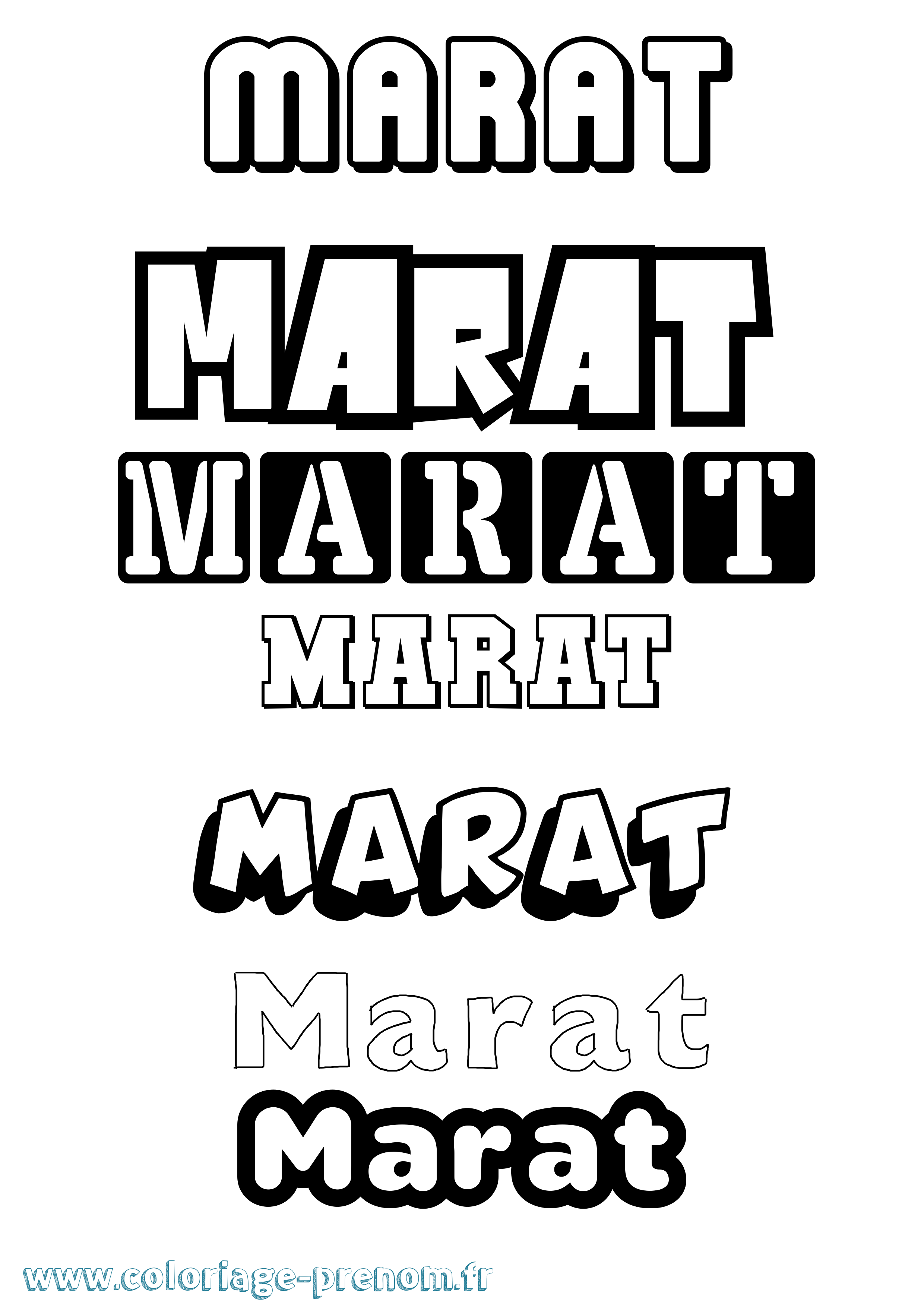 Coloriage Marat Simple Coloriage prénom Marat Simple