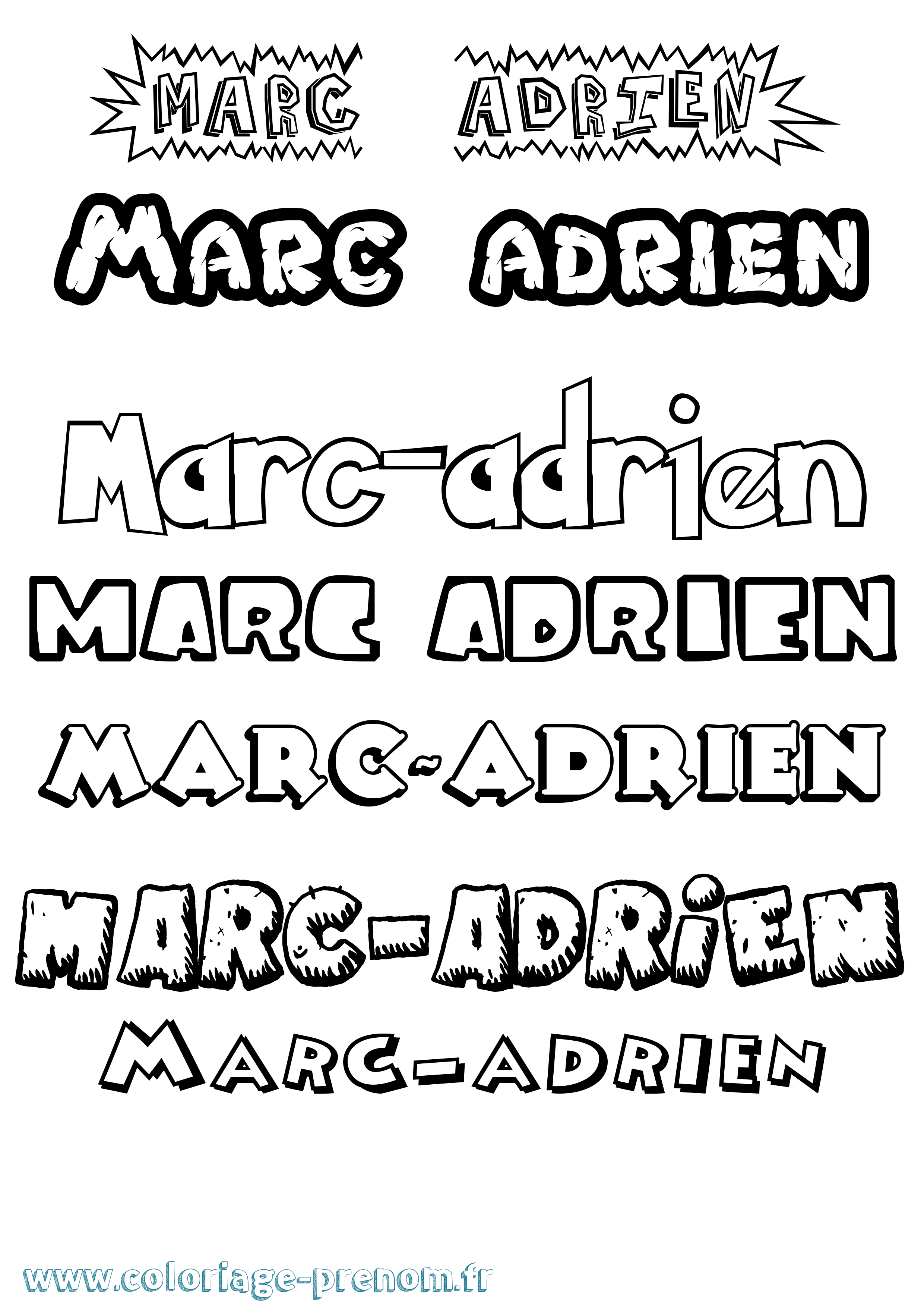 Coloriage Marc-Adrien Dessin Animé Coloriage prénom Marc-Adrien Dessin Animé
