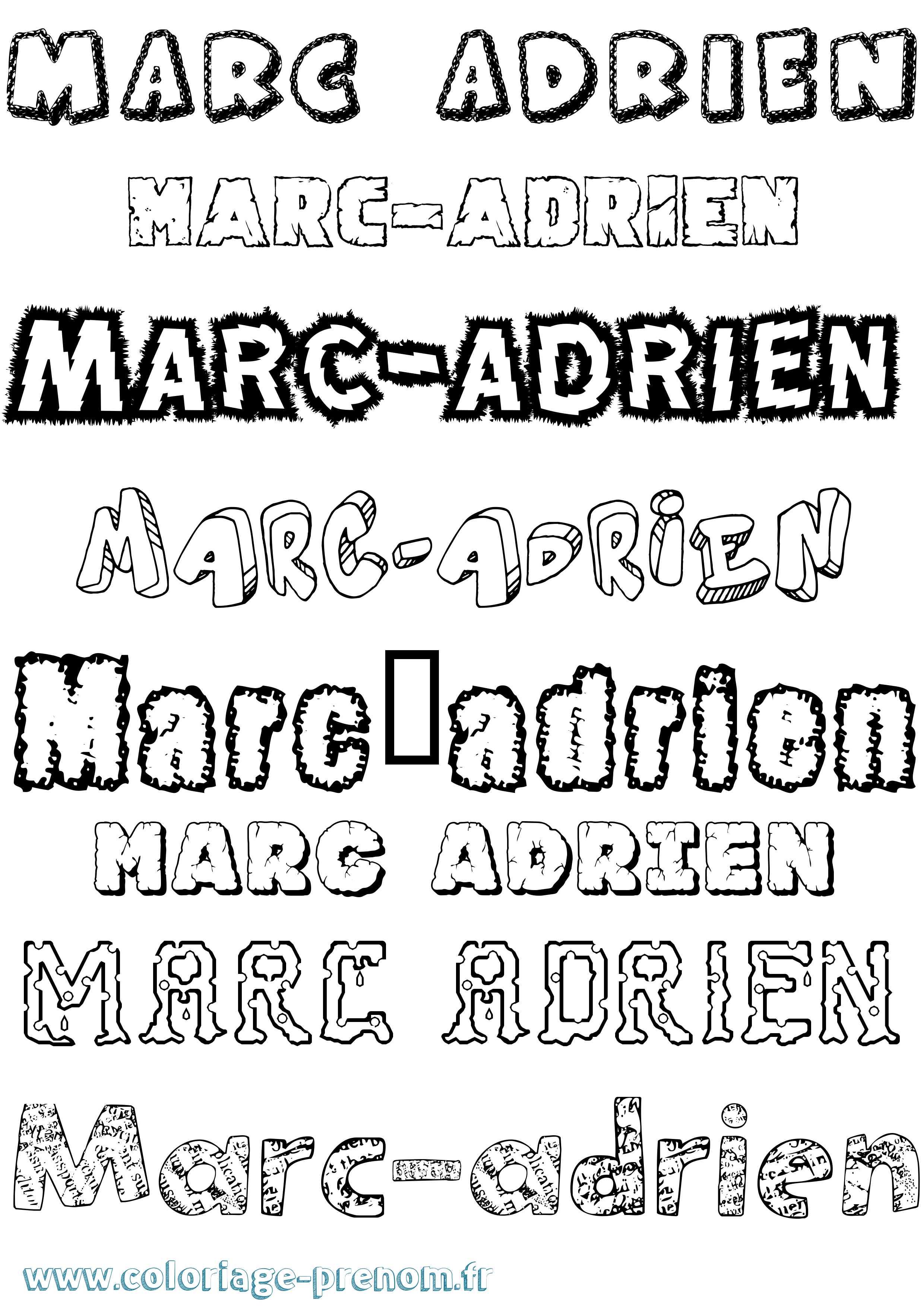 Coloriage Marc-Adrien Destructuré Coloriage prénom Marc-Adrien Destructuré