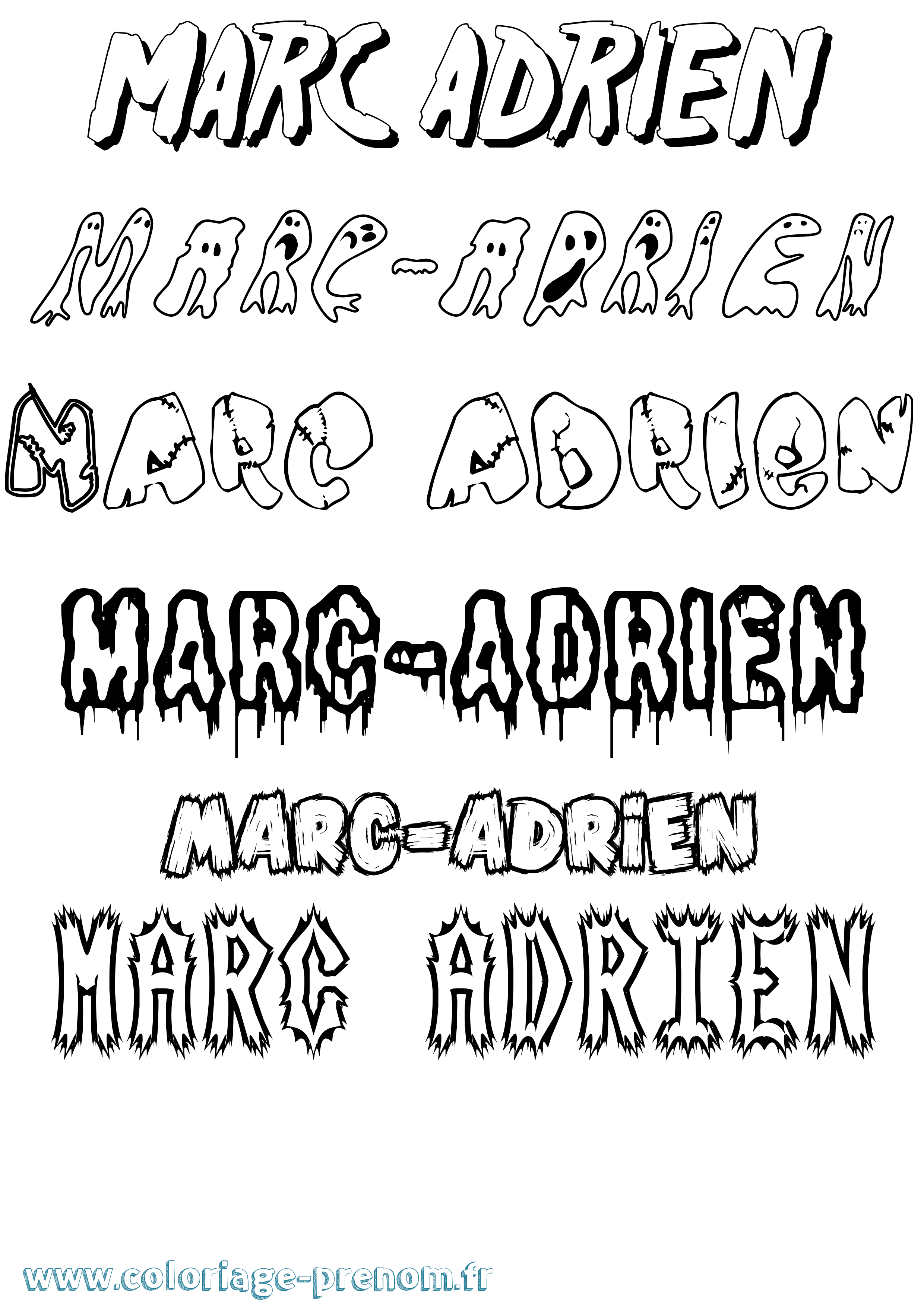 Coloriage Marc-Adrien Frisson Coloriage prénom Marc-Adrien Frisson