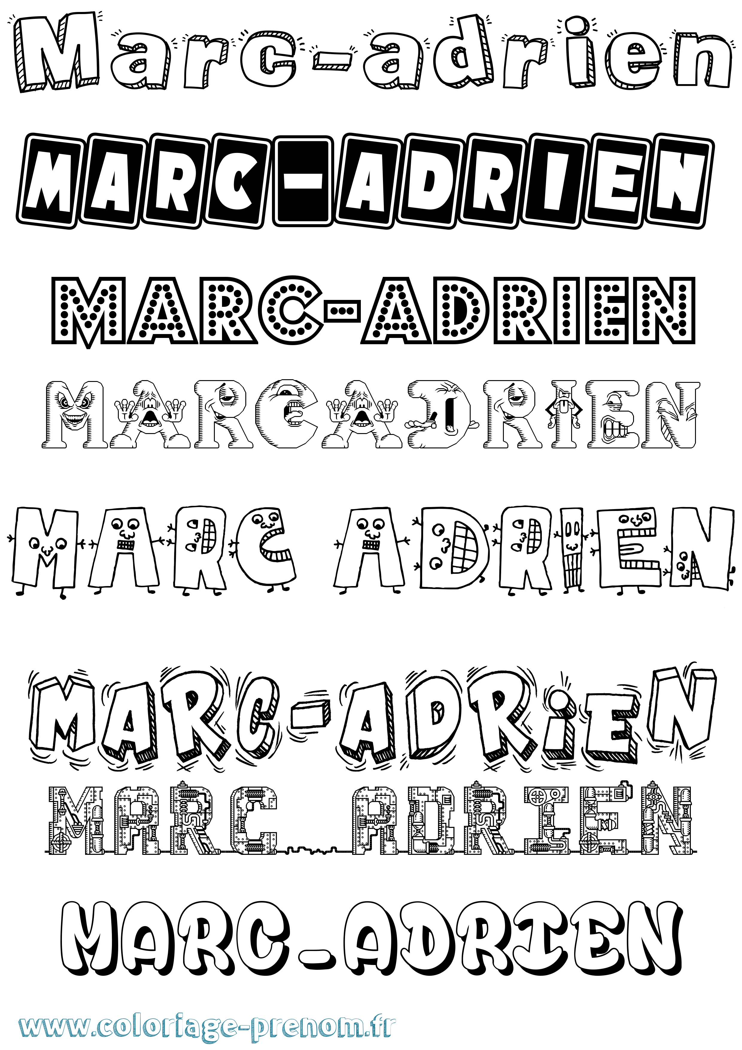 Coloriage Marc-Adrien Fun Coloriage prénom Marc-Adrien Fun