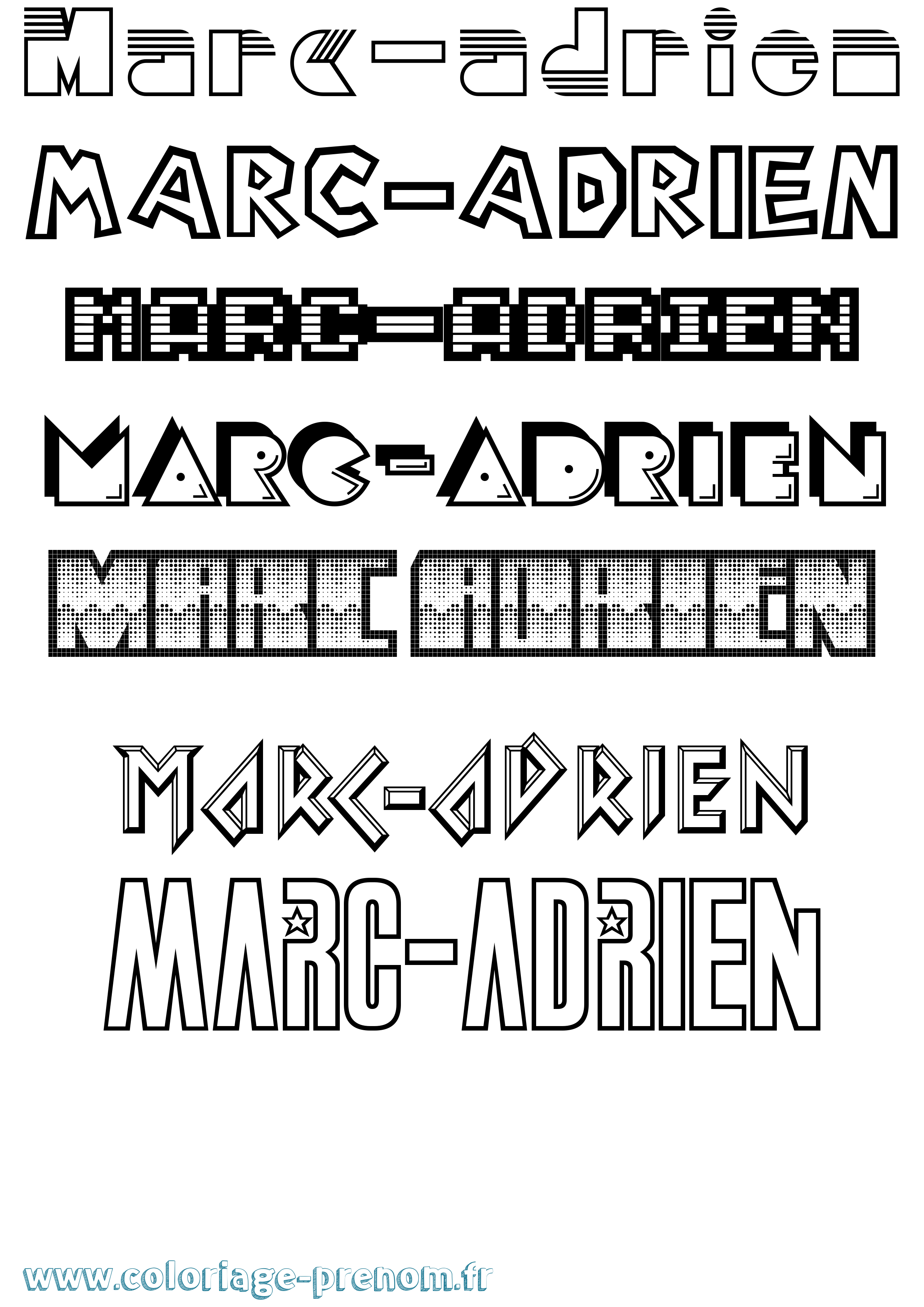 Coloriage Marc-Adrien Jeux Vidéos Coloriage prénom Marc-Adrien Jeux Vidéos