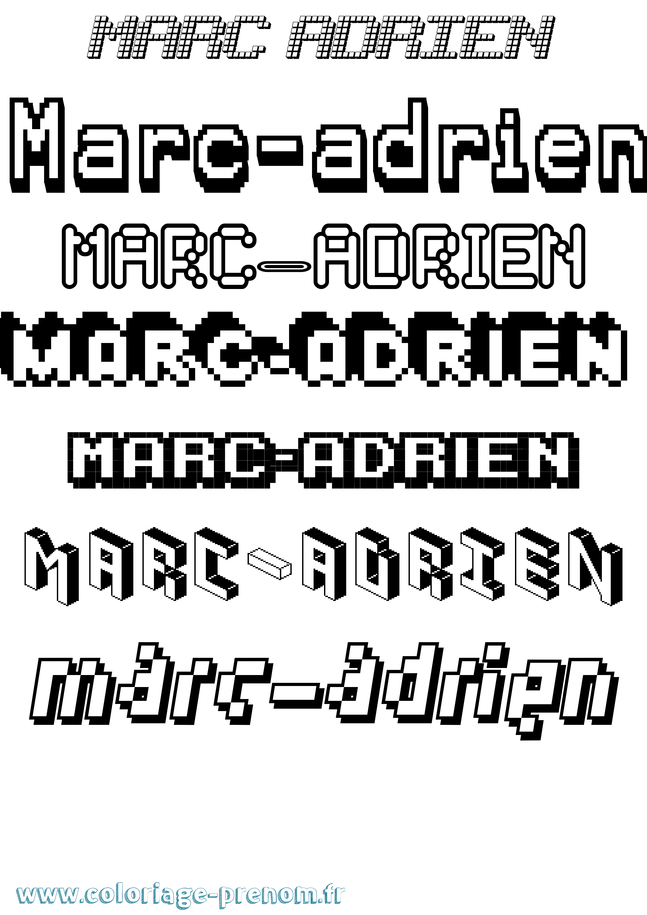 Coloriage Marc-Adrien Pixel Coloriage prénom Marc-Adrien Pixel