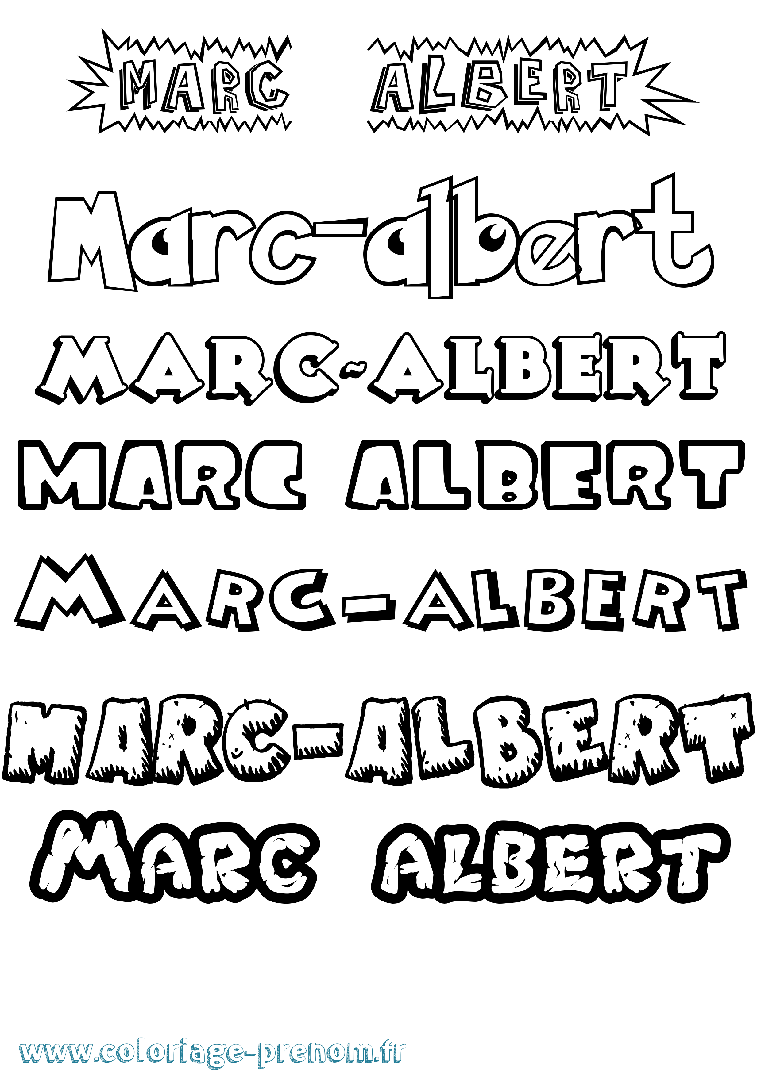 Coloriage Marc-Albert Dessin Animé Coloriage prénom Marc-Albert Dessin Animé