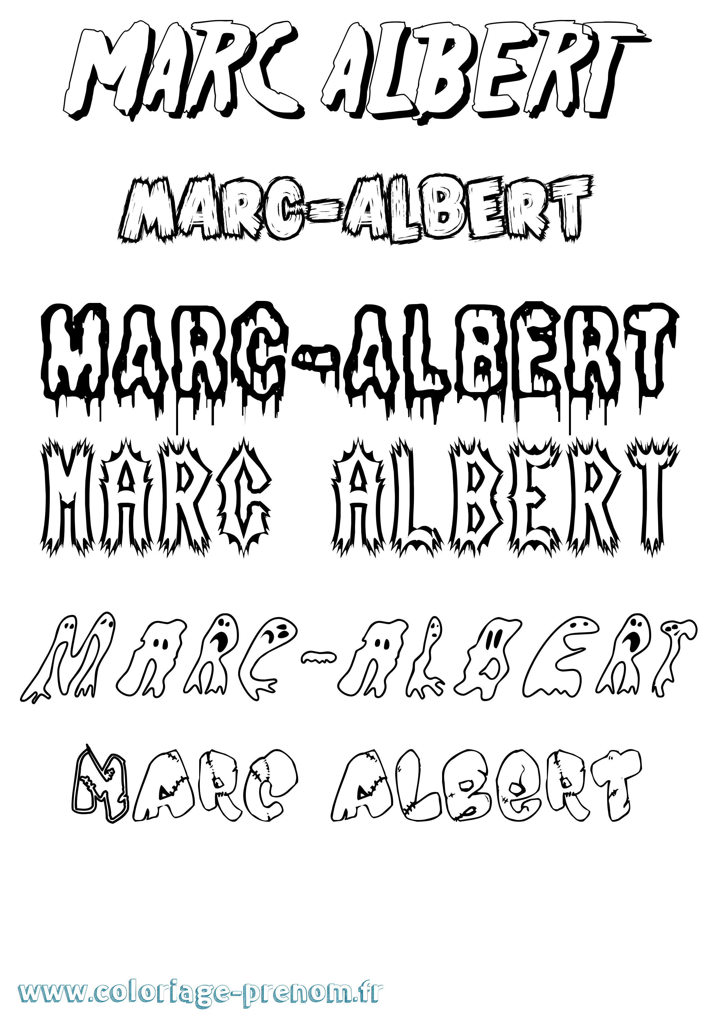 Coloriage Marc-Albert Frisson Coloriage prénom Marc-Albert Frisson