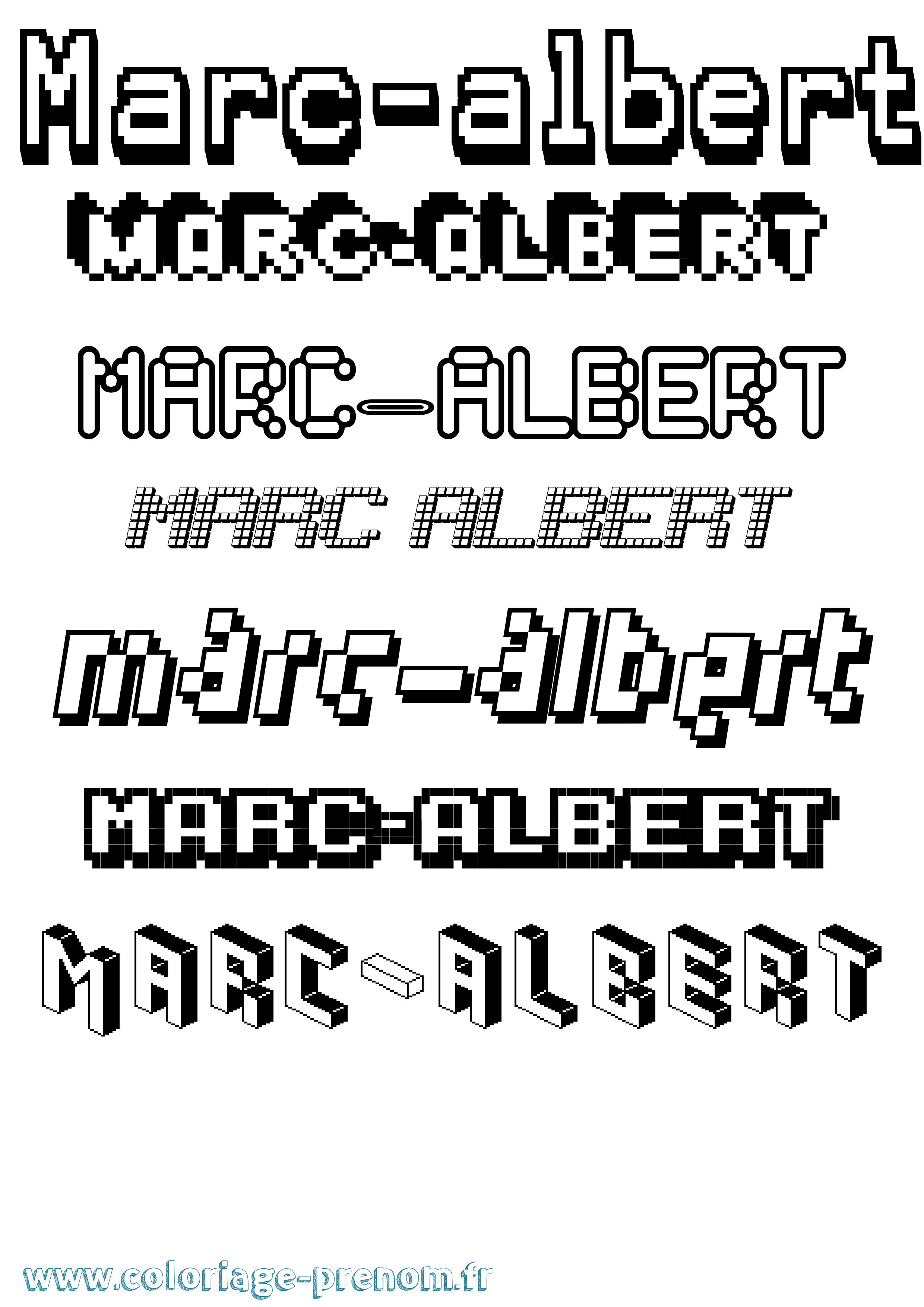 Coloriage Marc-Albert Pixel Coloriage prénom Marc-Albert Pixel