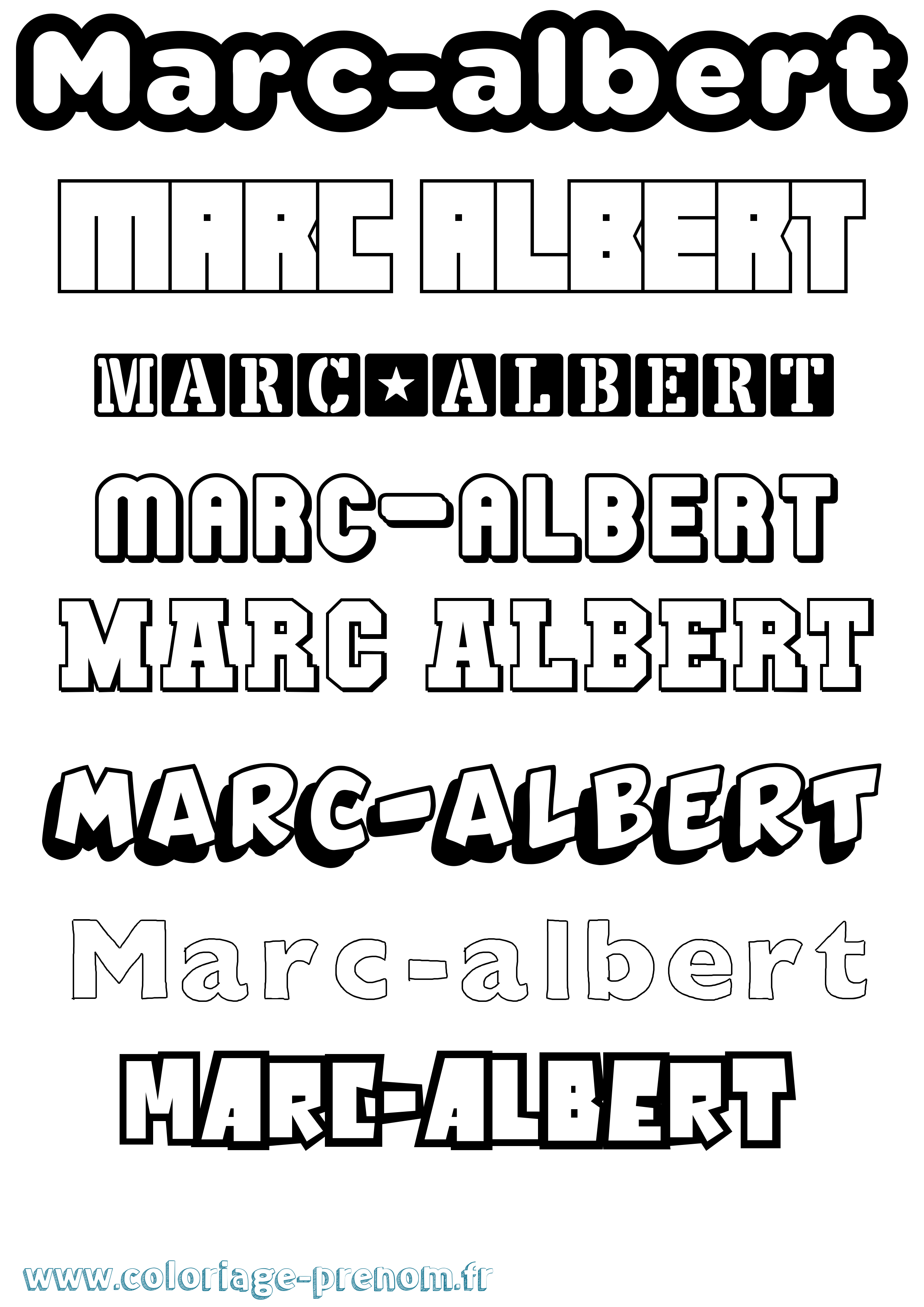 Coloriage Marc-Albert Simple Coloriage prénom Marc-Albert Simple