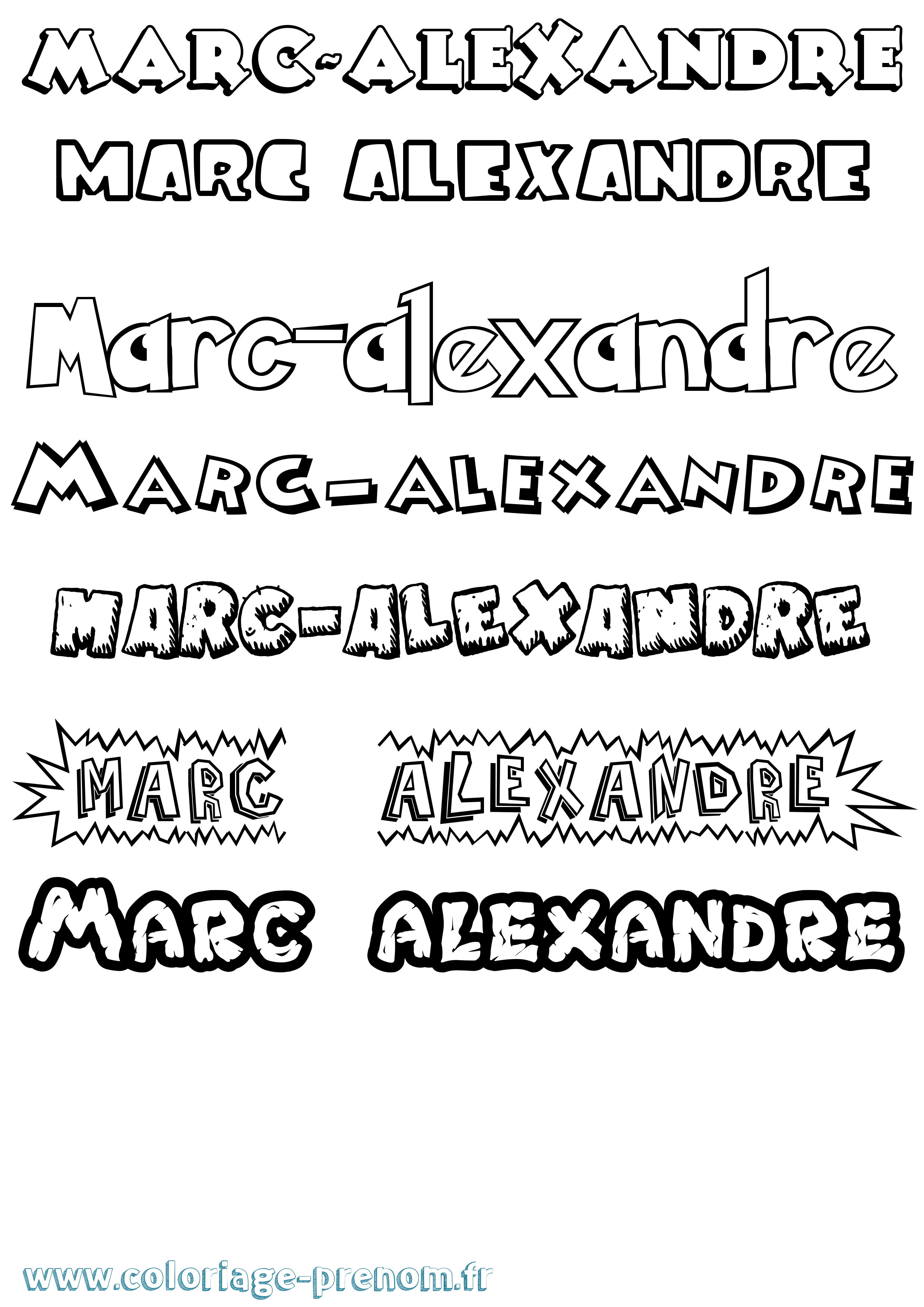 Coloriage Marc-Alexandre Dessin Animé Coloriage prénom Marc-Alexandre Dessin Animé
