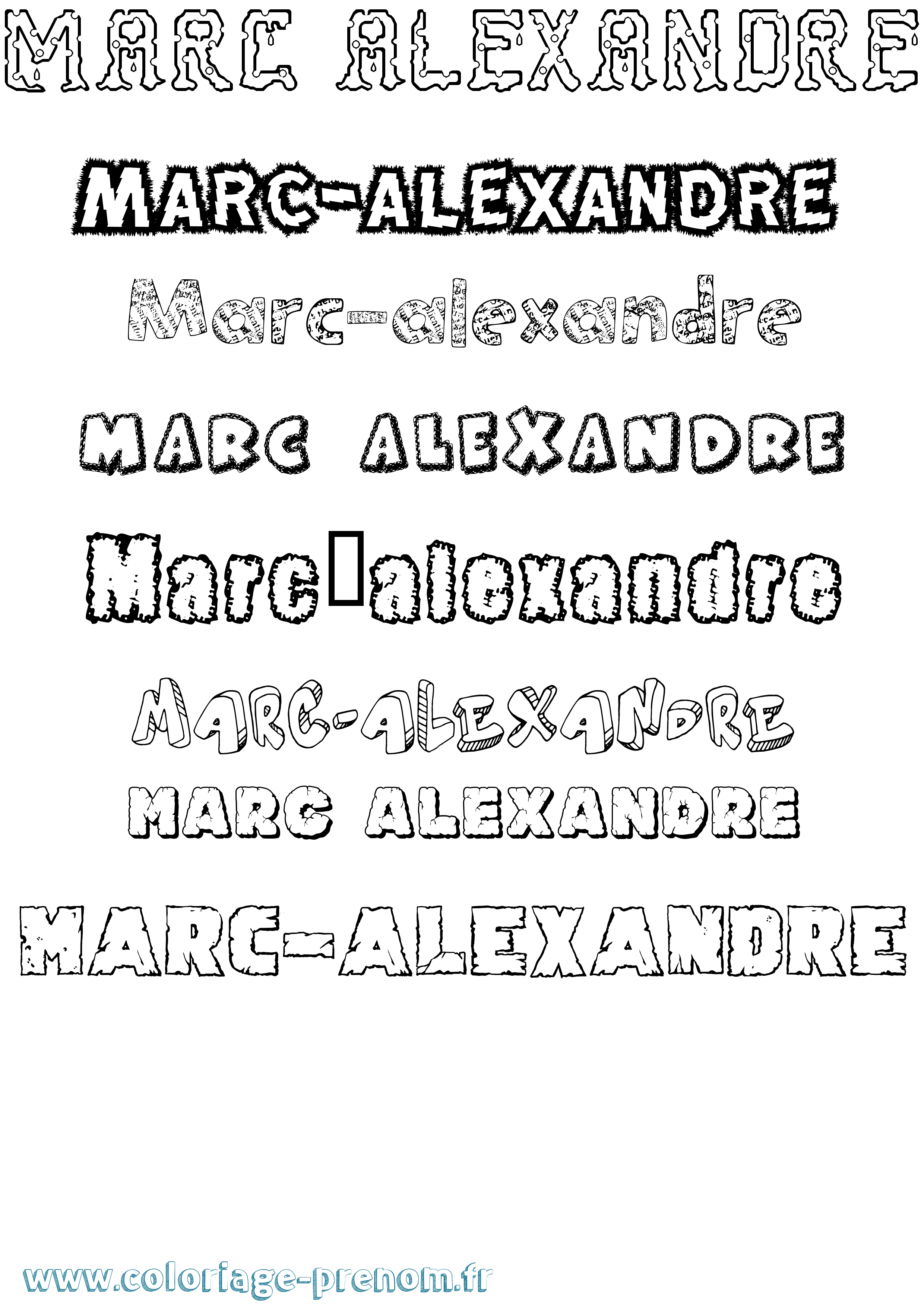 Coloriage Marc-Alexandre Destructuré Coloriage prénom Marc-Alexandre Destructuré