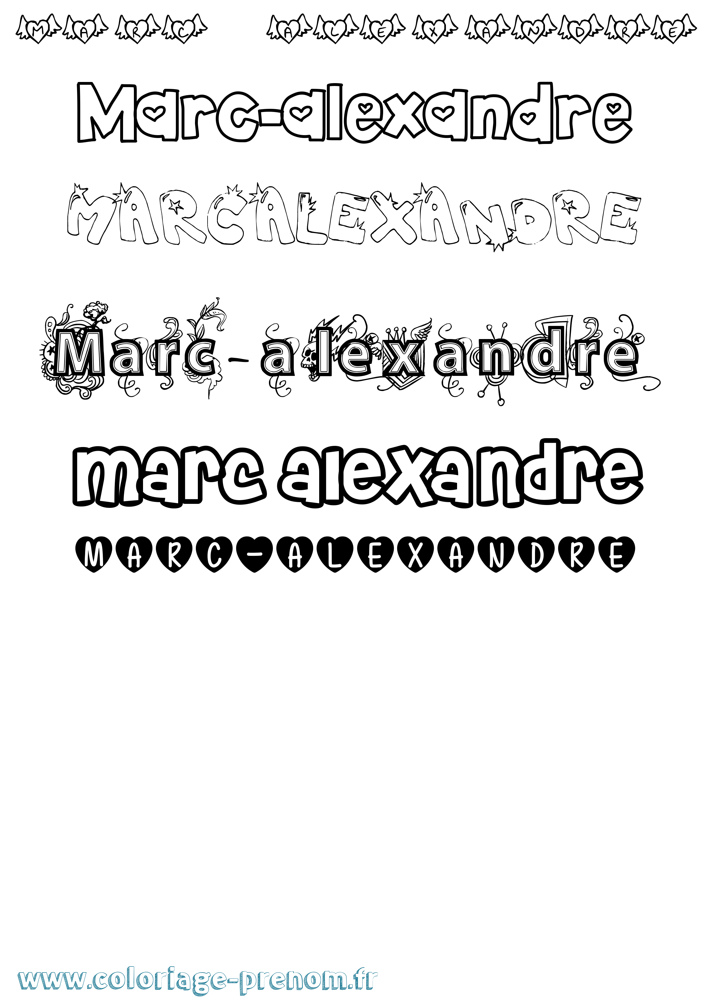 Coloriage Marc-Alexandre Girly Coloriage prénom Marc-Alexandre Girly