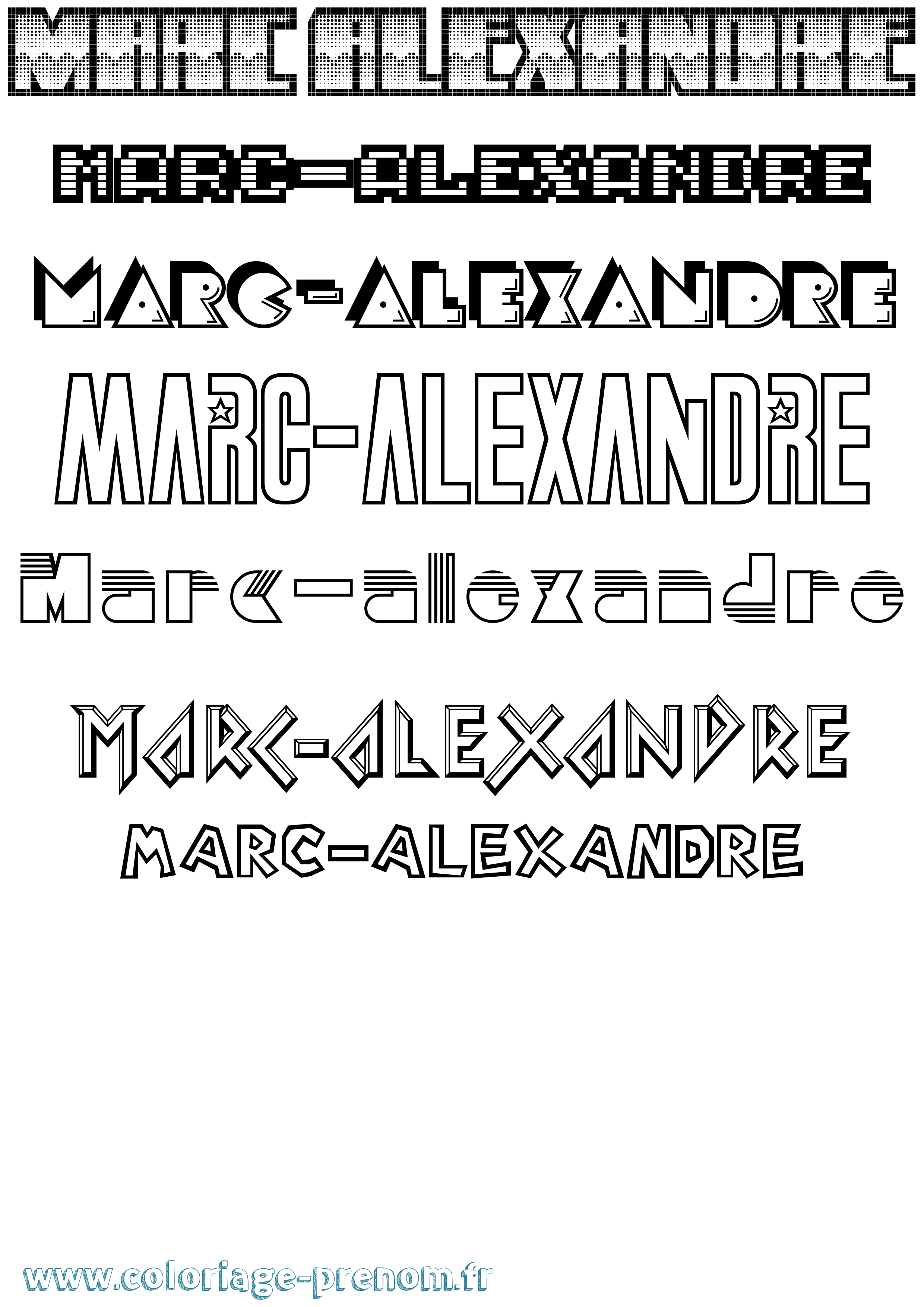Coloriage Marc-Alexandre Jeux Vidéos Coloriage prénom Marc-Alexandre Jeux Vidéos