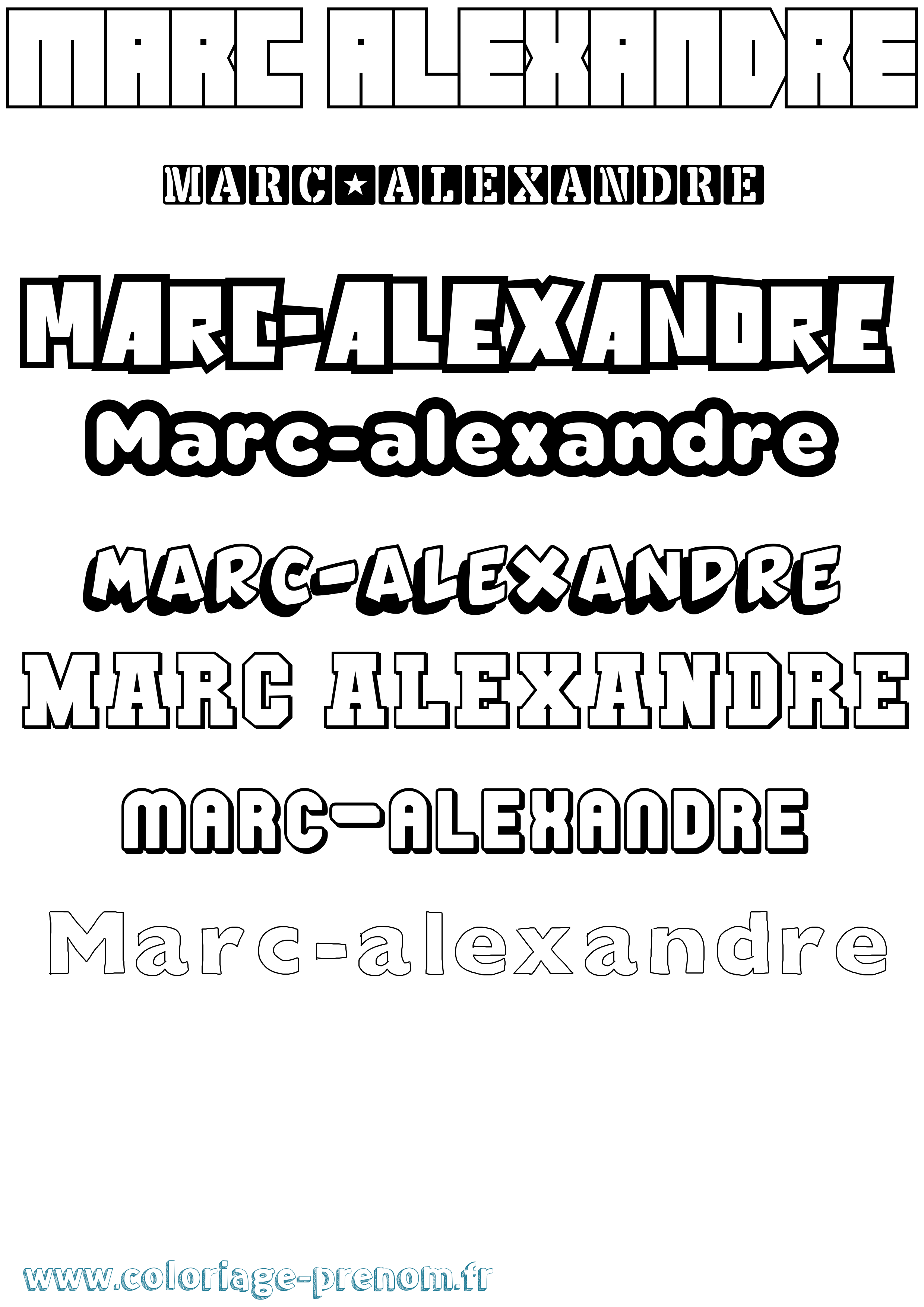 Coloriage Marc-Alexandre Simple Coloriage prénom Marc-Alexandre Simple