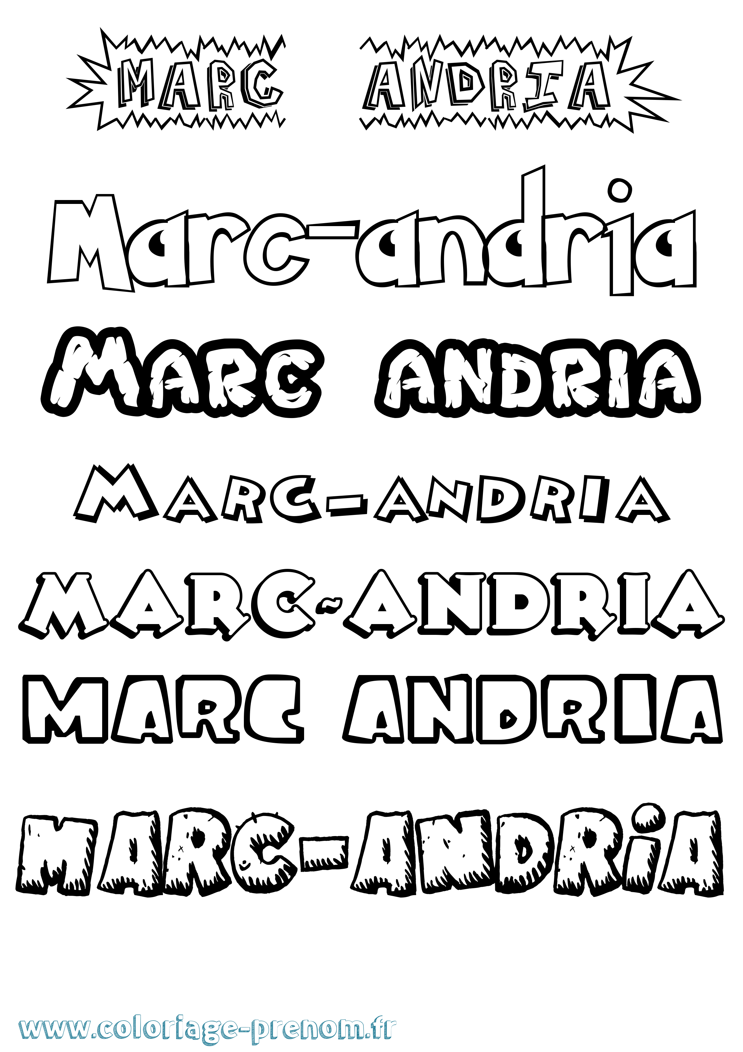 Coloriage Marc-Andria Dessin Animé Coloriage prénom Marc-Andria Dessin Animé