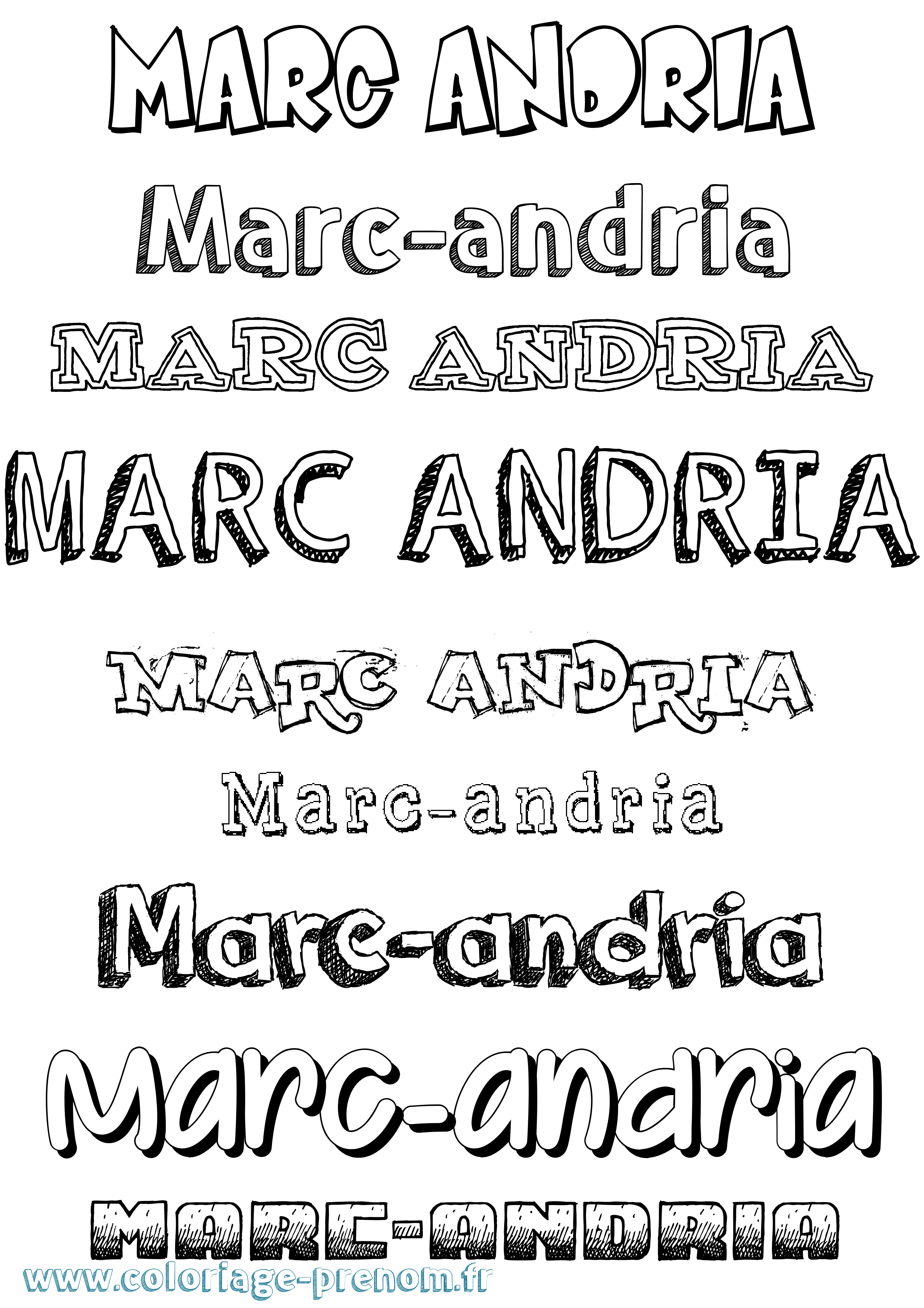 Coloriage Marc-Andria Dessiné Coloriage prénom Marc-Andria Dessiné