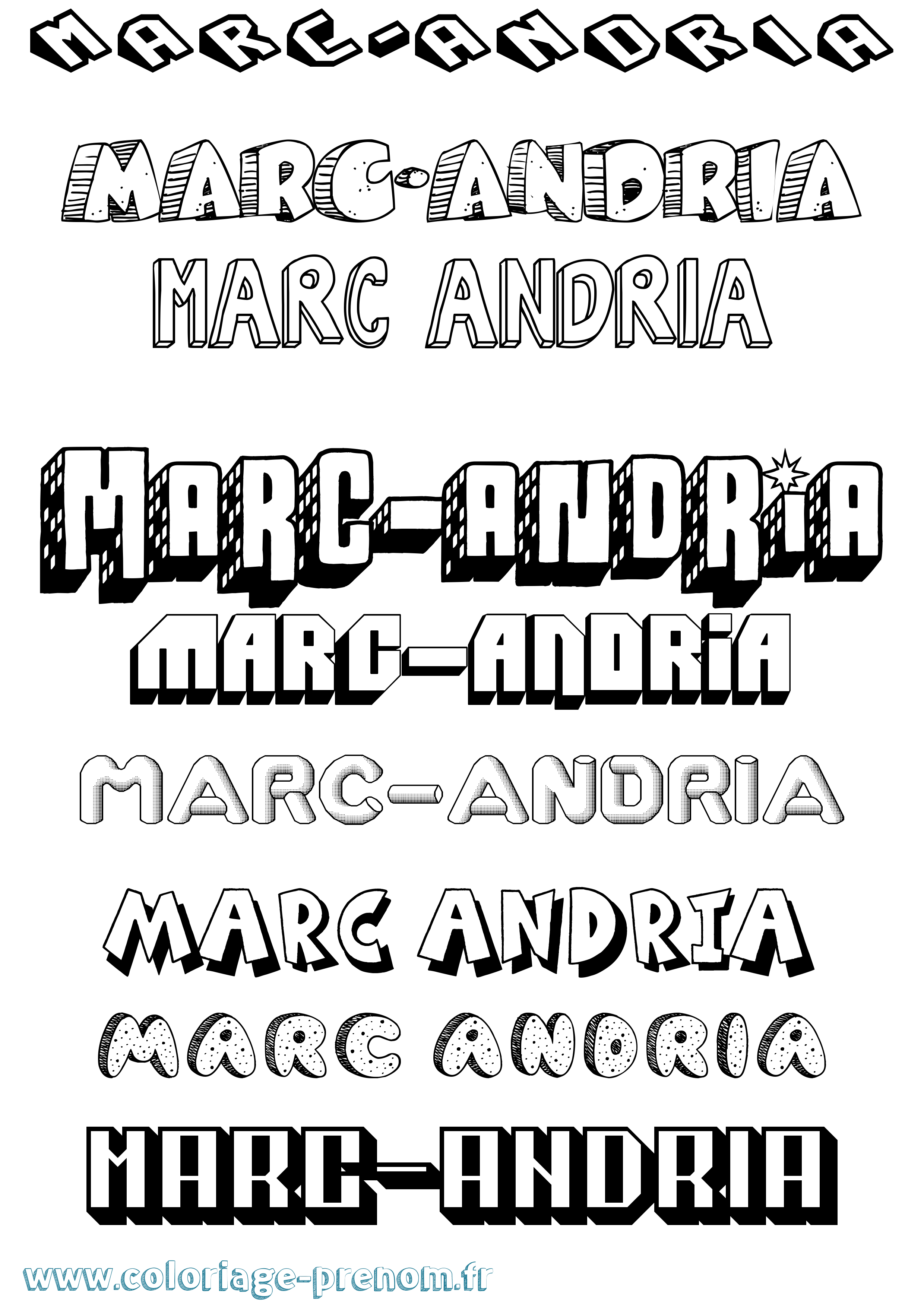 Coloriage Marc-Andria Effet 3D Coloriage prénom Marc-Andria Effet 3D