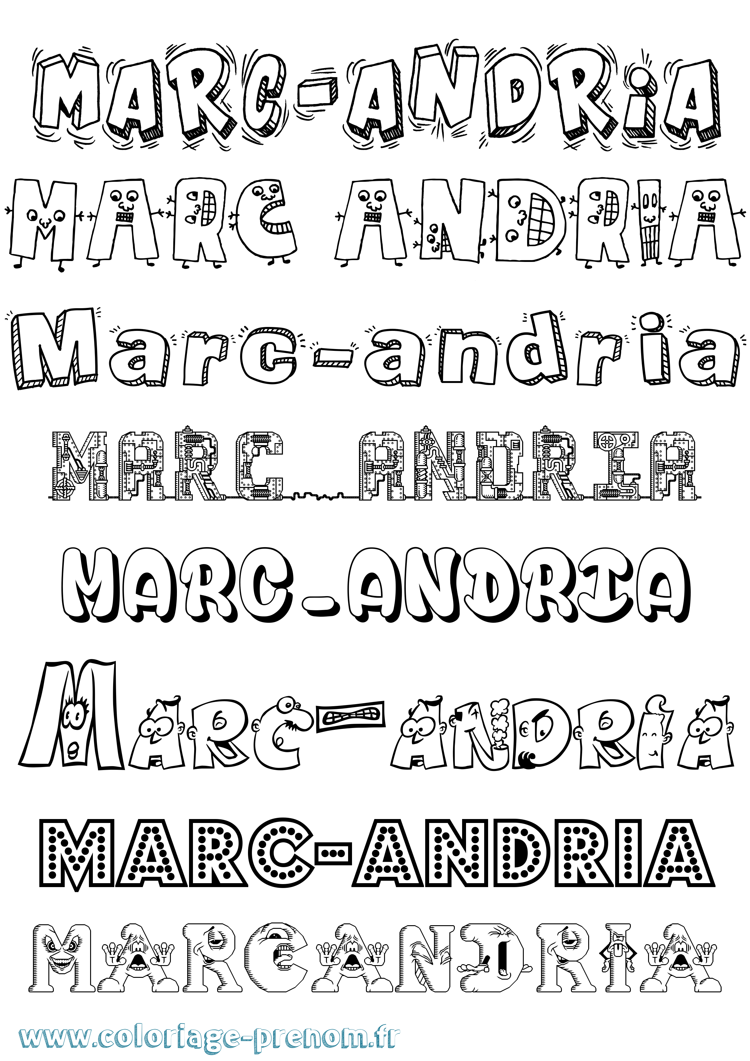 Coloriage Marc-Andria Fun Coloriage prénom Marc-Andria Fun