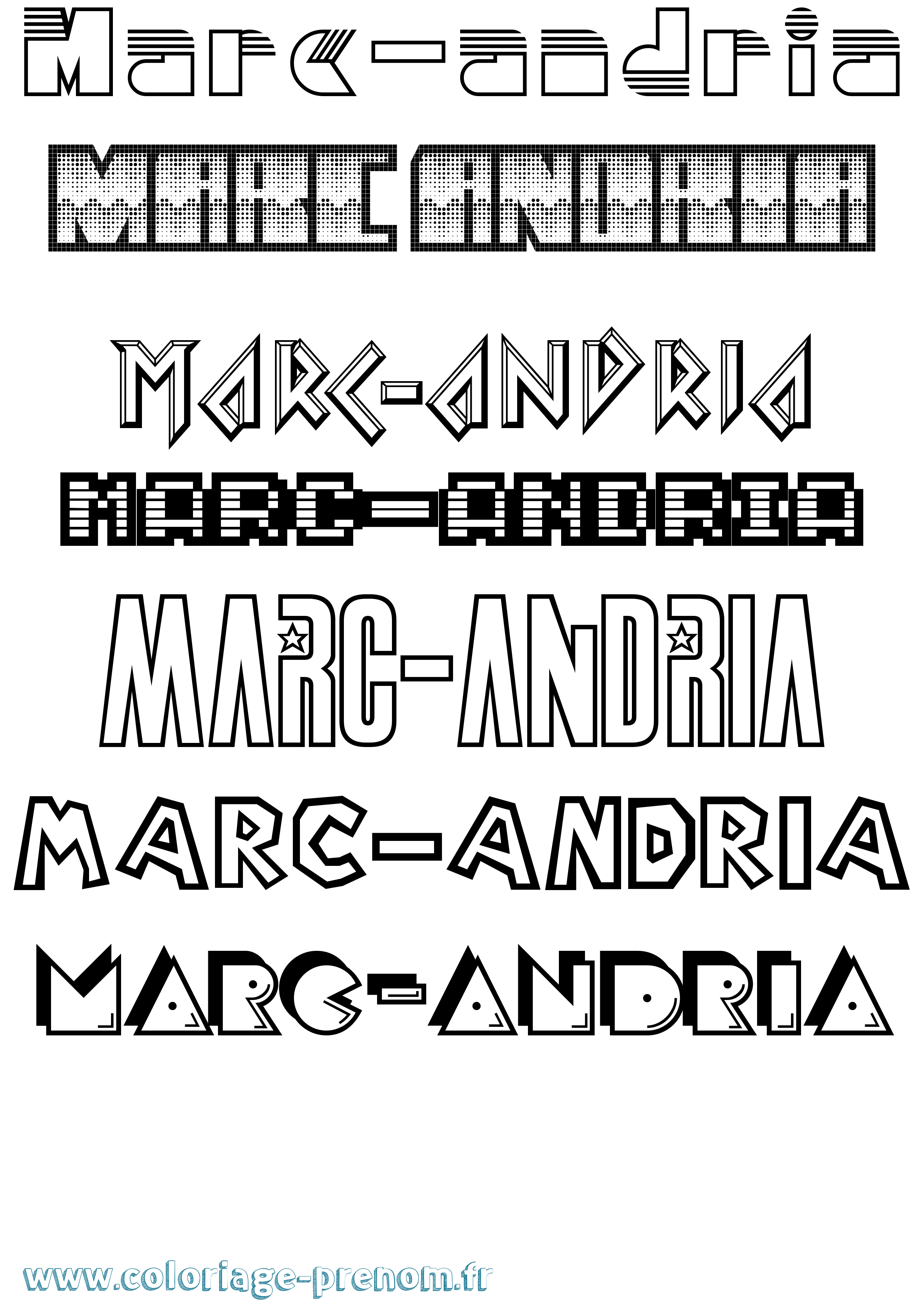 Coloriage Marc-Andria Jeux Vidéos Coloriage prénom Marc-Andria Jeux Vidéos