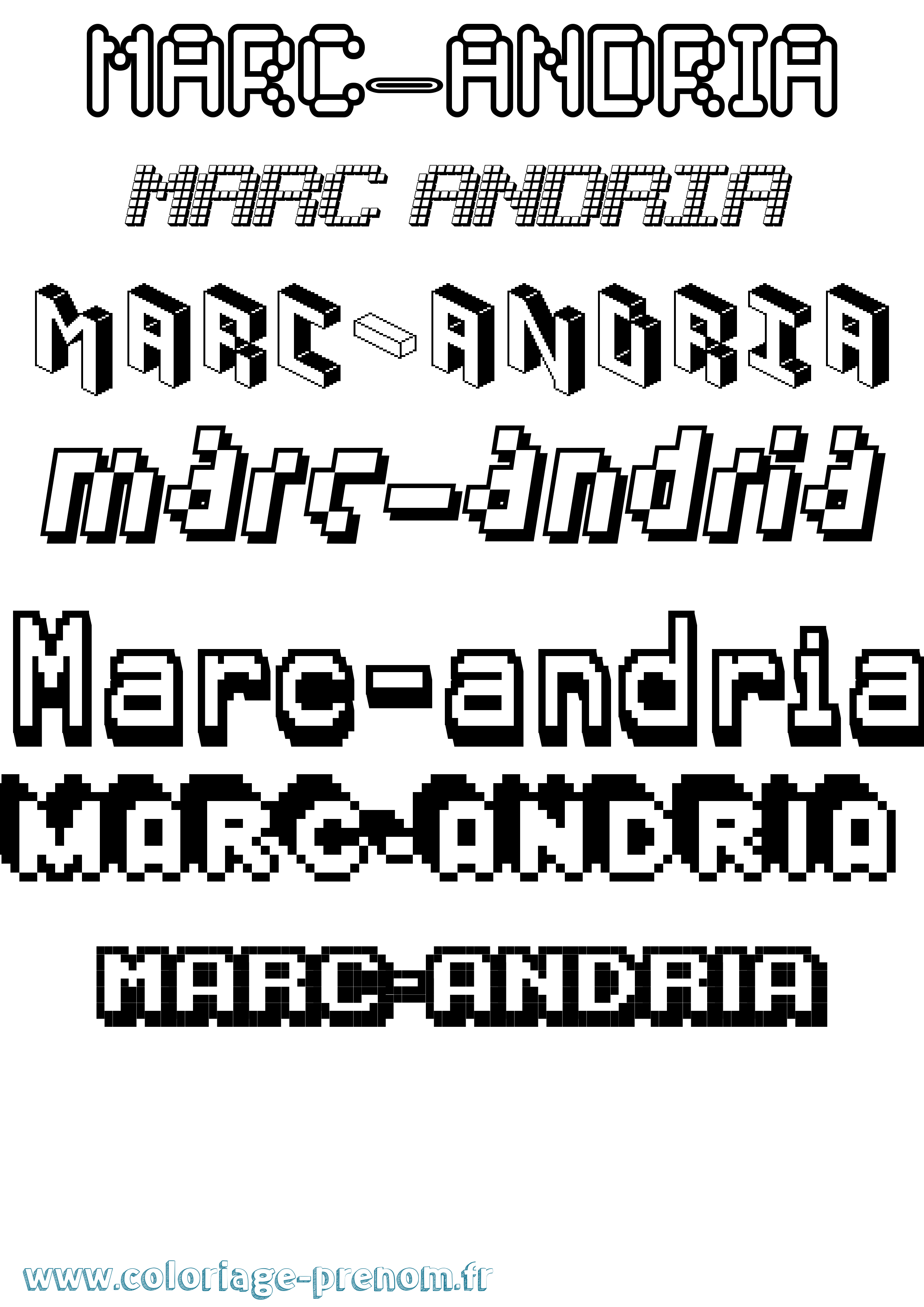 Coloriage Marc-Andria Pixel Coloriage prénom Marc-Andria Pixel