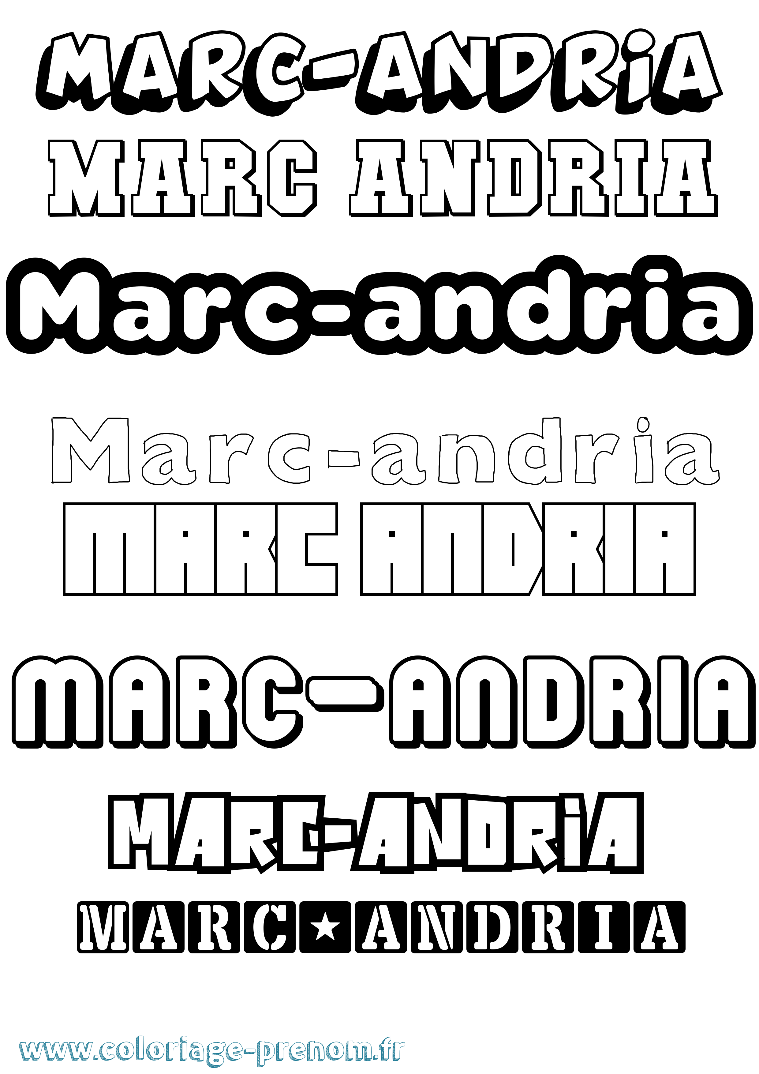 Coloriage Marc-Andria Simple Coloriage prénom Marc-Andria Simple