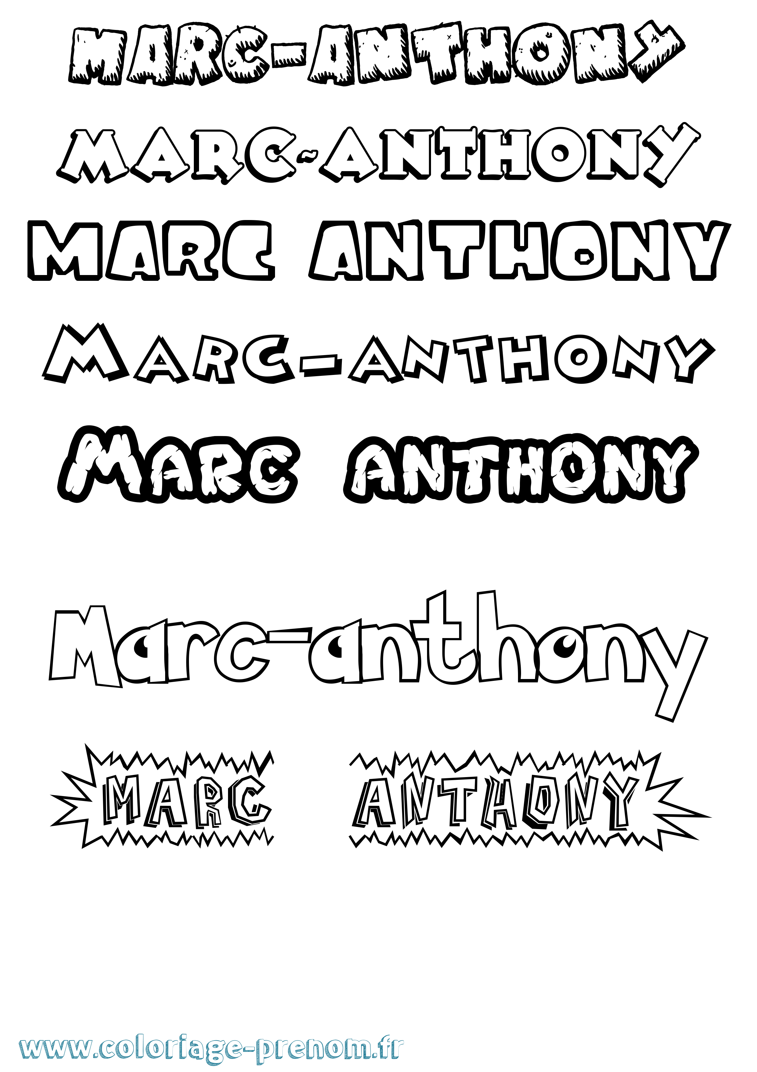 Coloriage Marc-Anthony Dessin Animé Coloriage prénom Marc-Anthony Dessin Animé