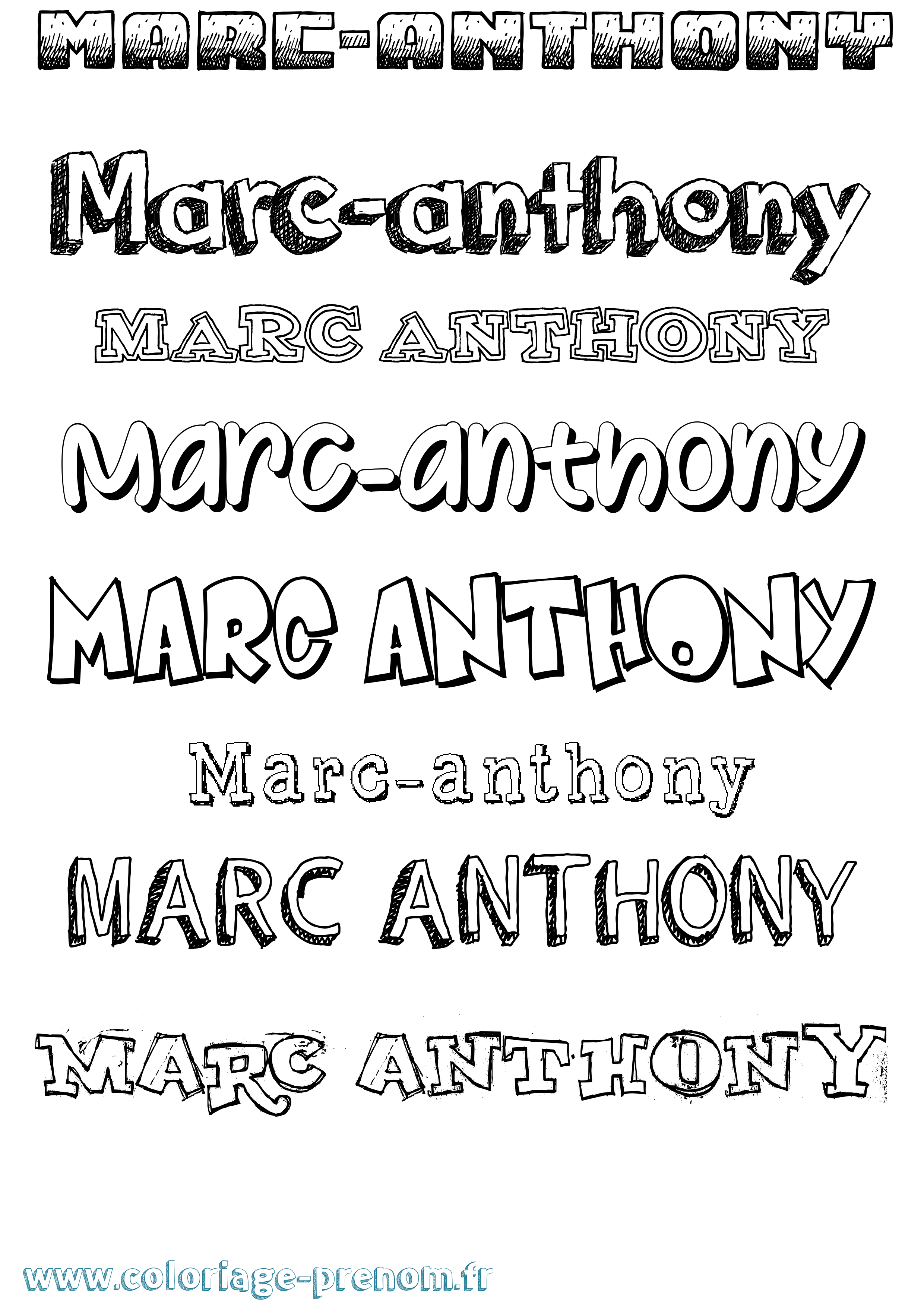 Coloriage Marc-Anthony Dessiné Coloriage prénom Marc-Anthony Dessiné