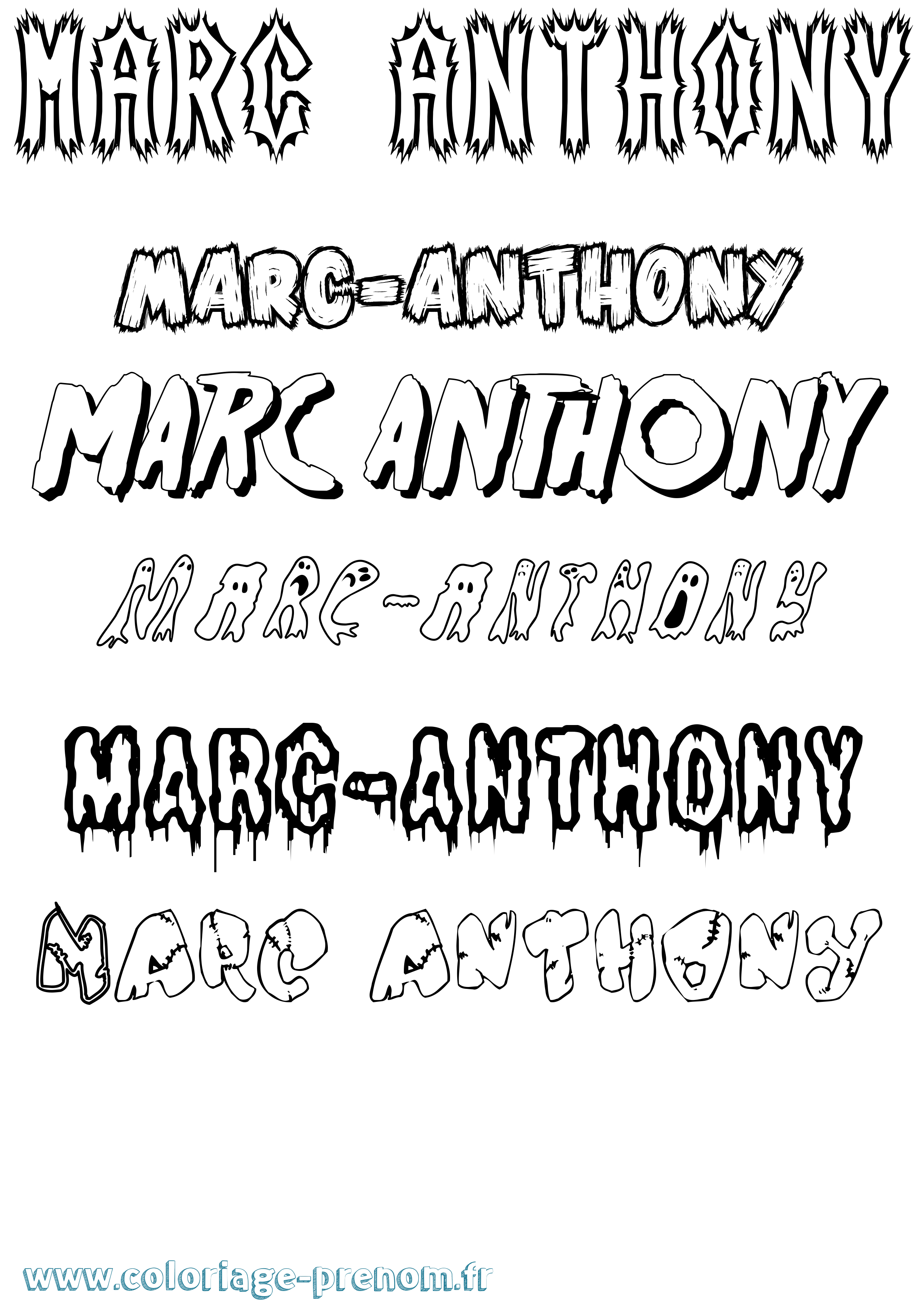 Coloriage Marc-Anthony Frisson Coloriage prénom Marc-Anthony Frisson