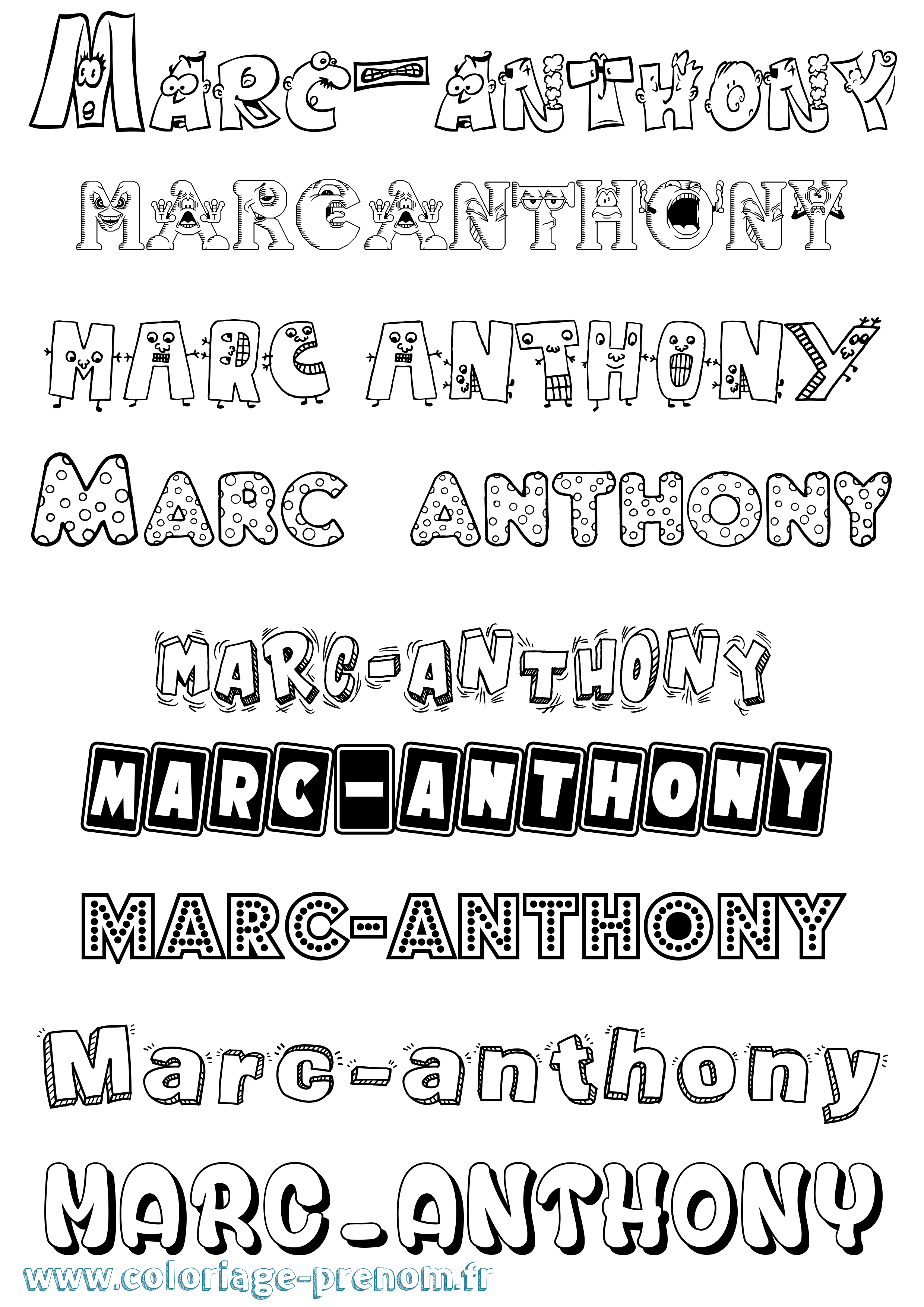 Coloriage Marc-Anthony Fun Coloriage prénom Marc-Anthony Fun