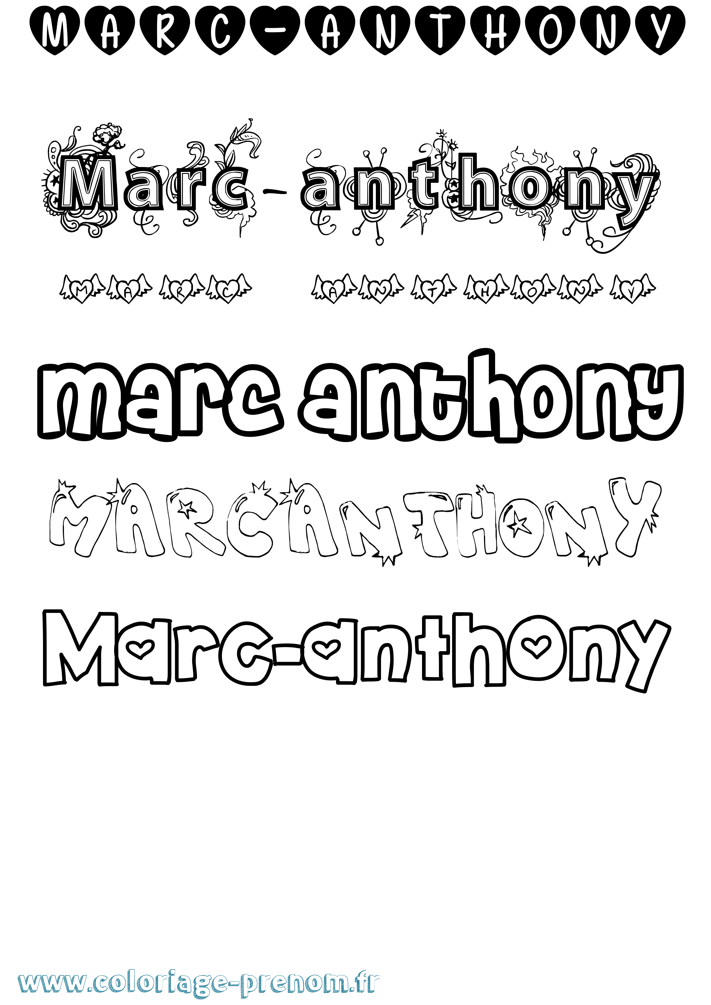 Coloriage Marc-Anthony Girly Coloriage prénom Marc-Anthony Girly
