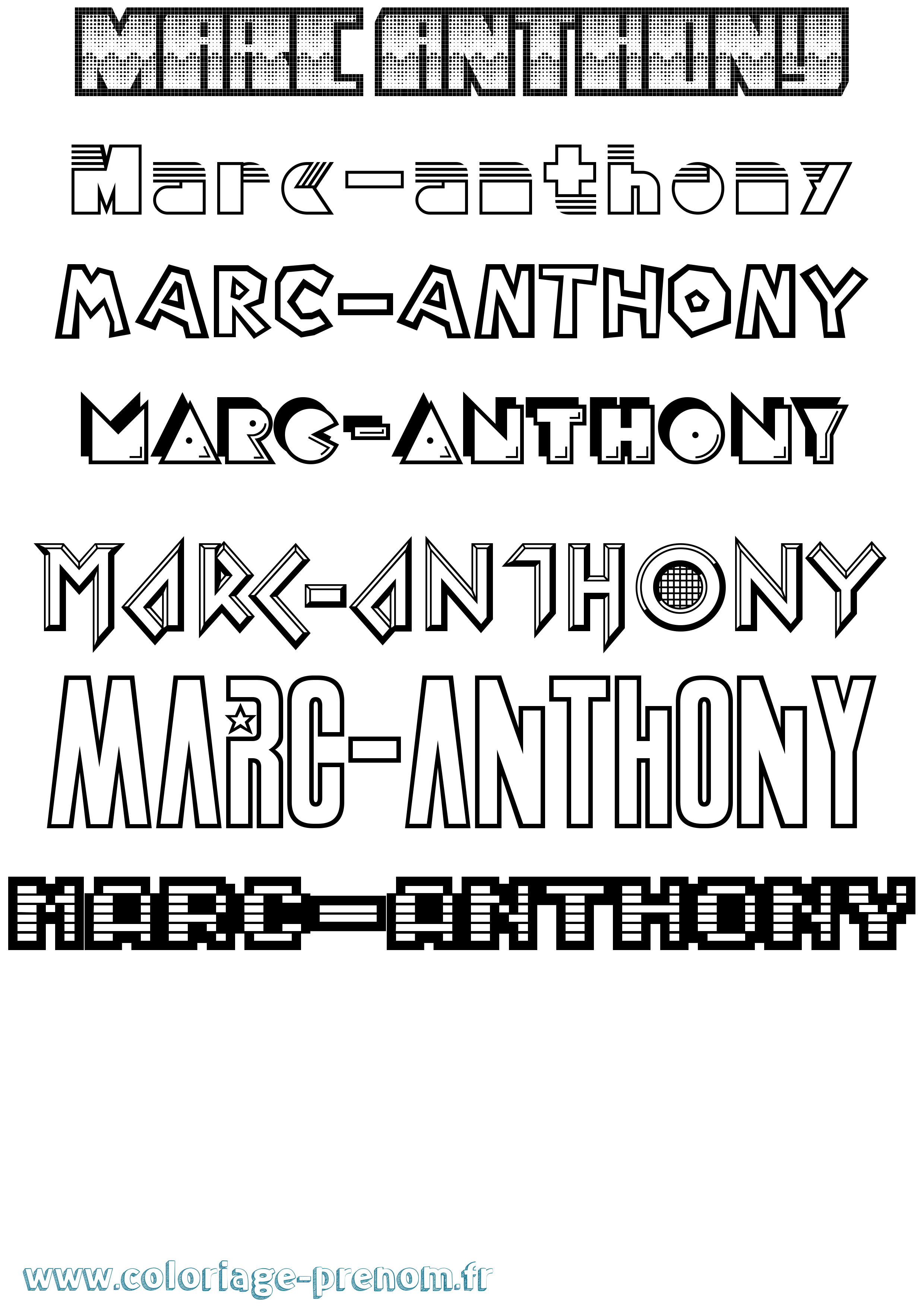 Coloriage Marc-Anthony Jeux Vidéos Coloriage prénom Marc-Anthony Jeux Vidéos