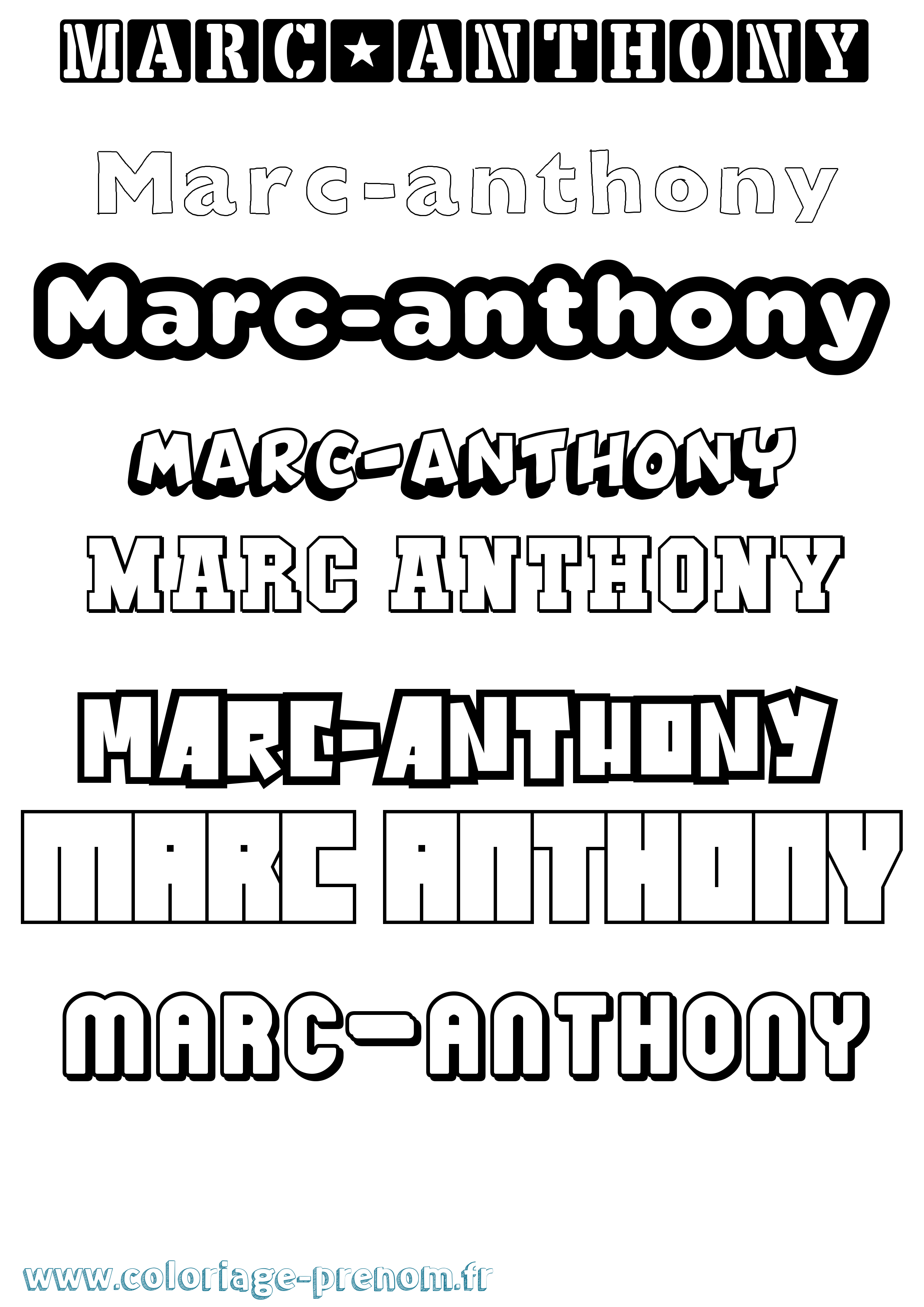 Coloriage Marc-Anthony Simple Coloriage prénom Marc-Anthony Simple