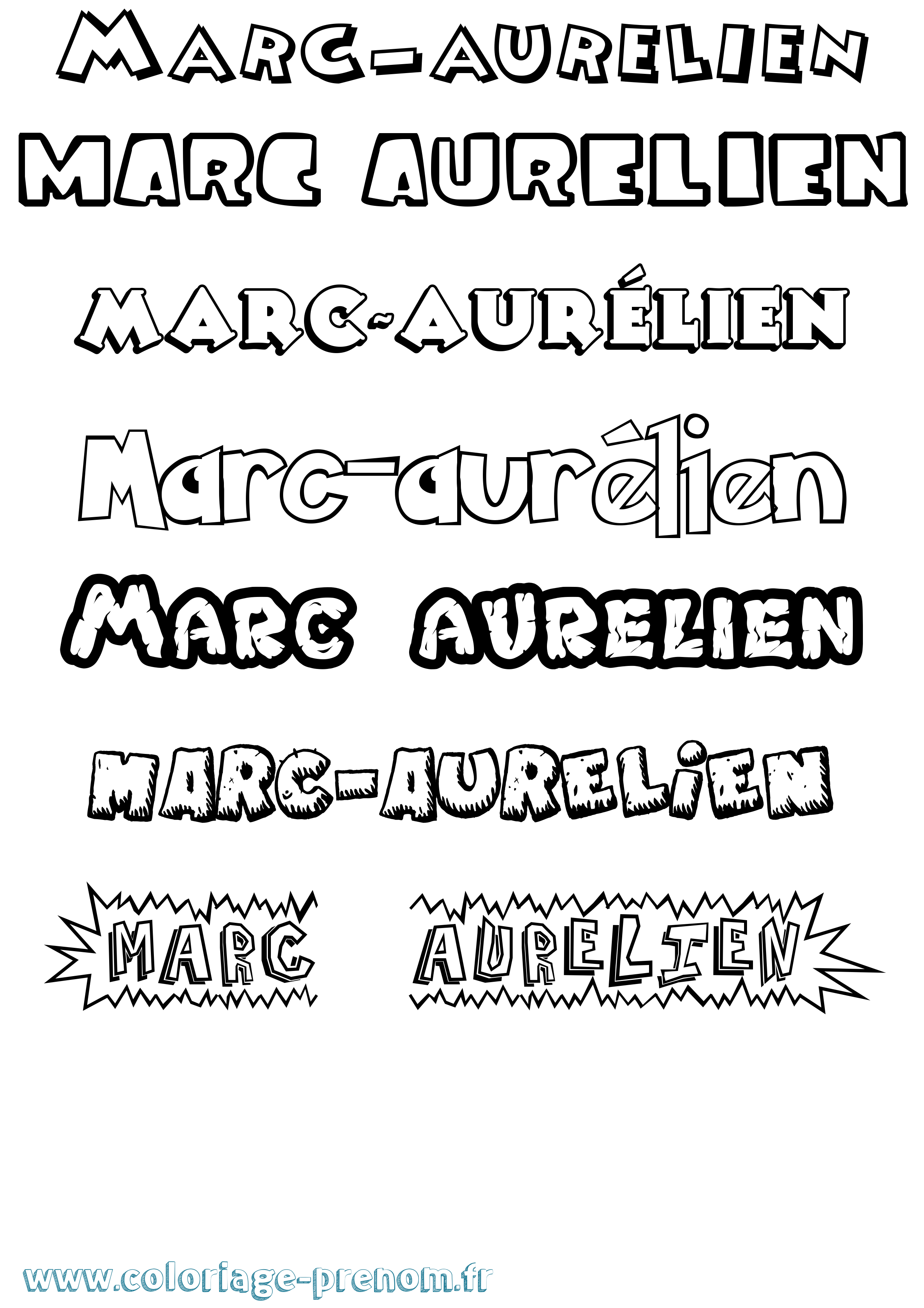 Coloriage Marc-Aurélien Dessin Animé Coloriage prénom Marc-Aurélien Dessin Animé