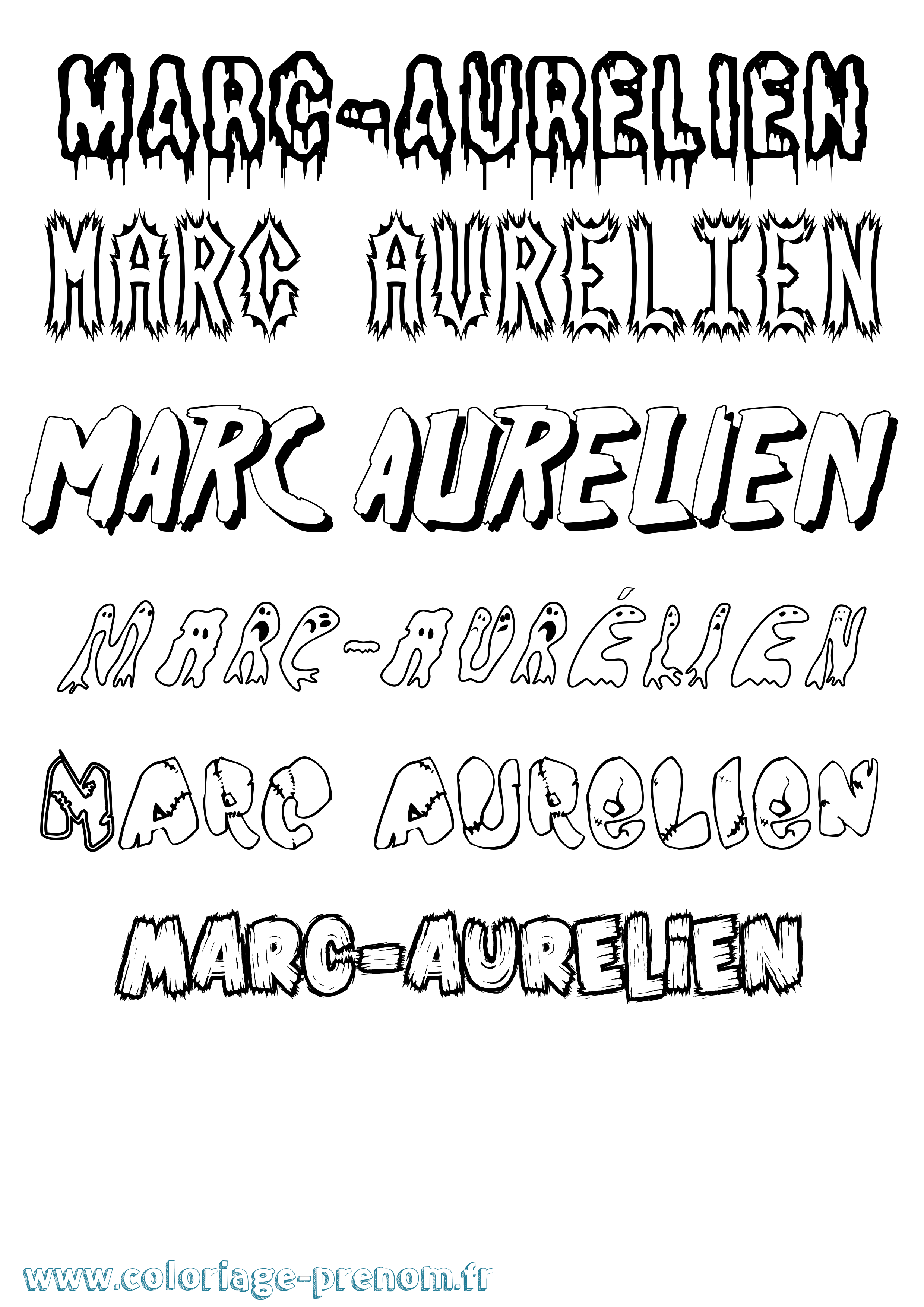 Coloriage Marc-Aurélien Frisson Coloriage prénom Marc-Aurélien Frisson
