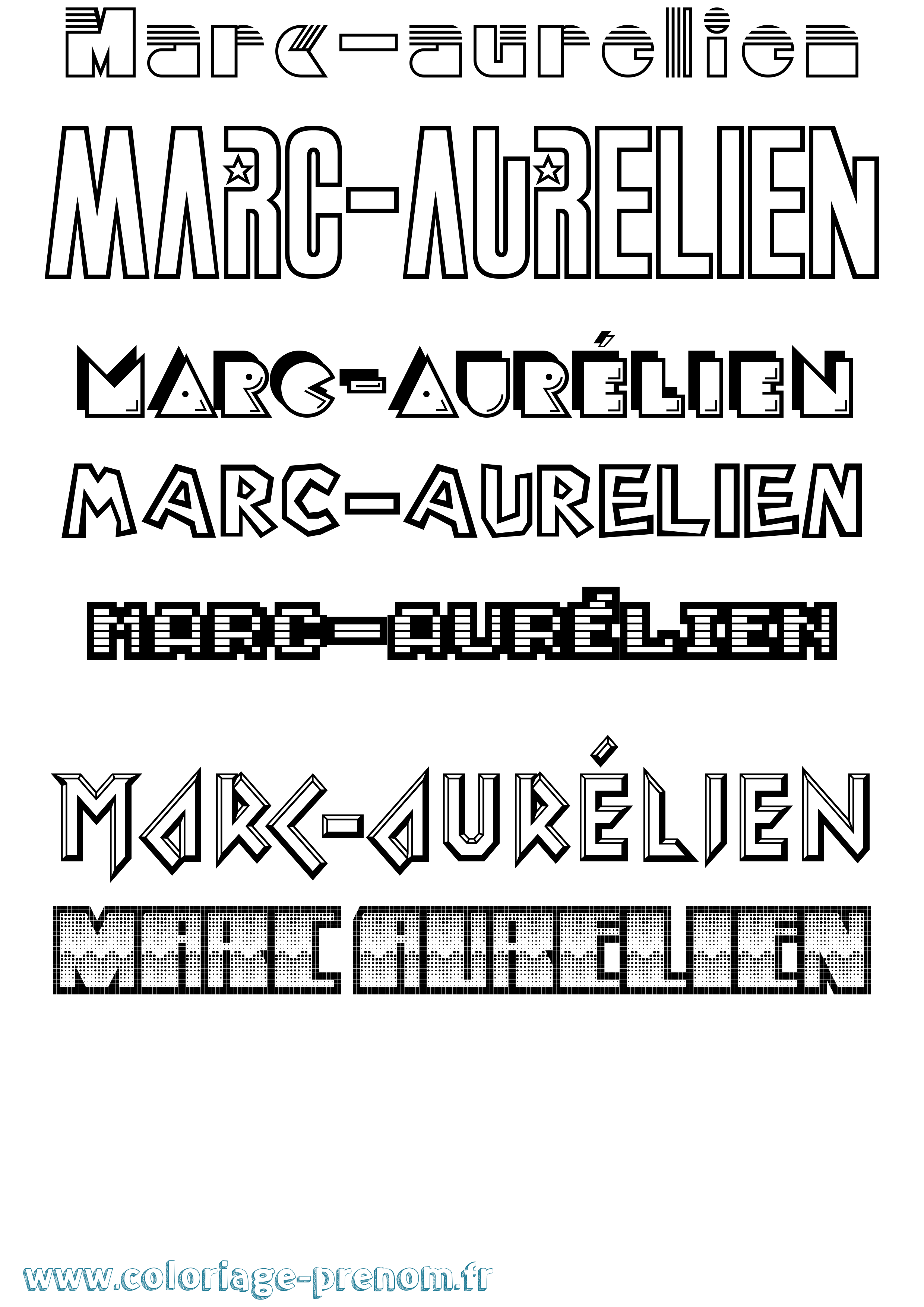 Coloriage Marc-Aurélien Jeux Vidéos Coloriage prénom Marc-Aurélien Jeux Vidéos