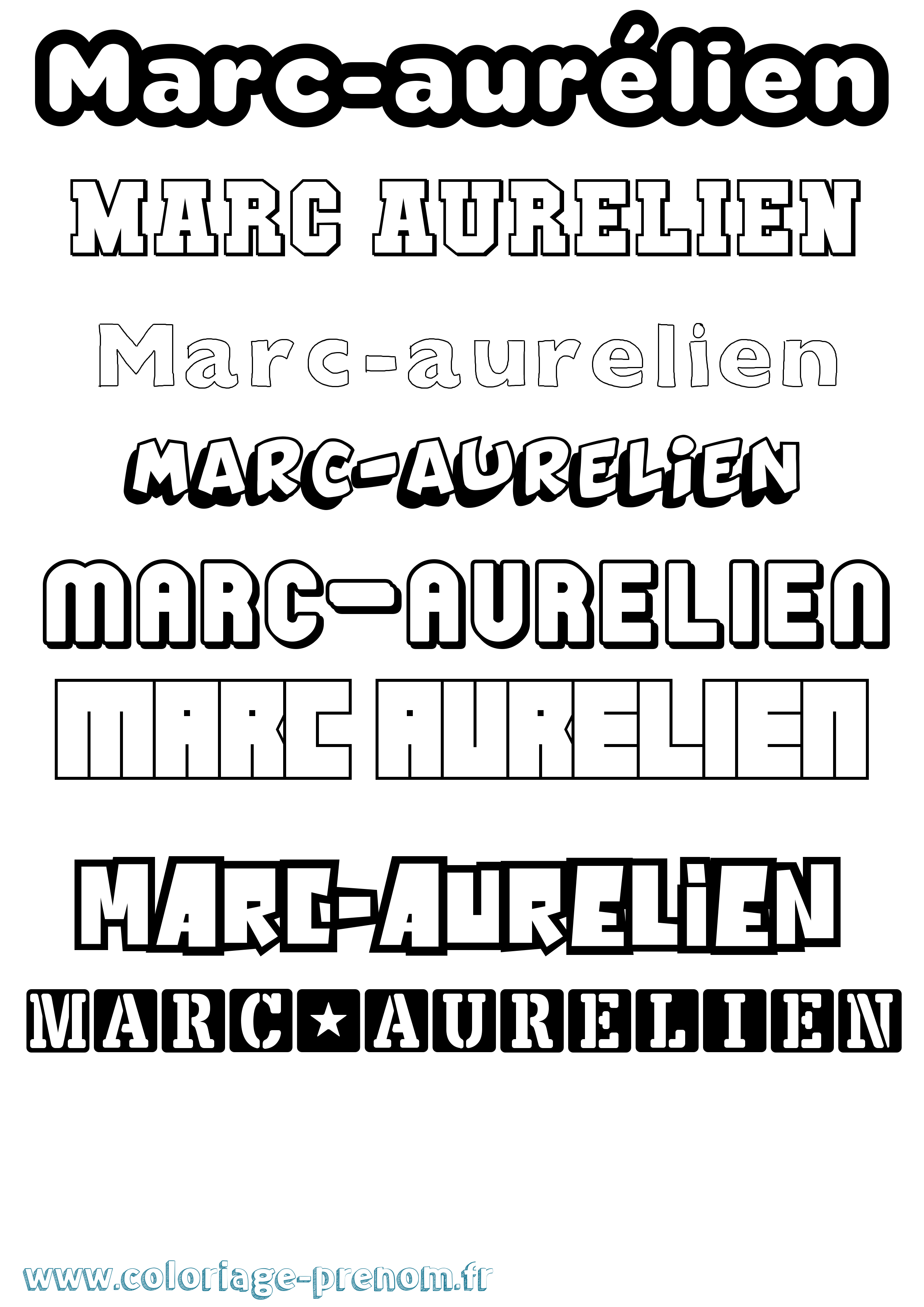 Coloriage Marc-Aurélien Simple Coloriage prénom Marc-Aurélien Simple