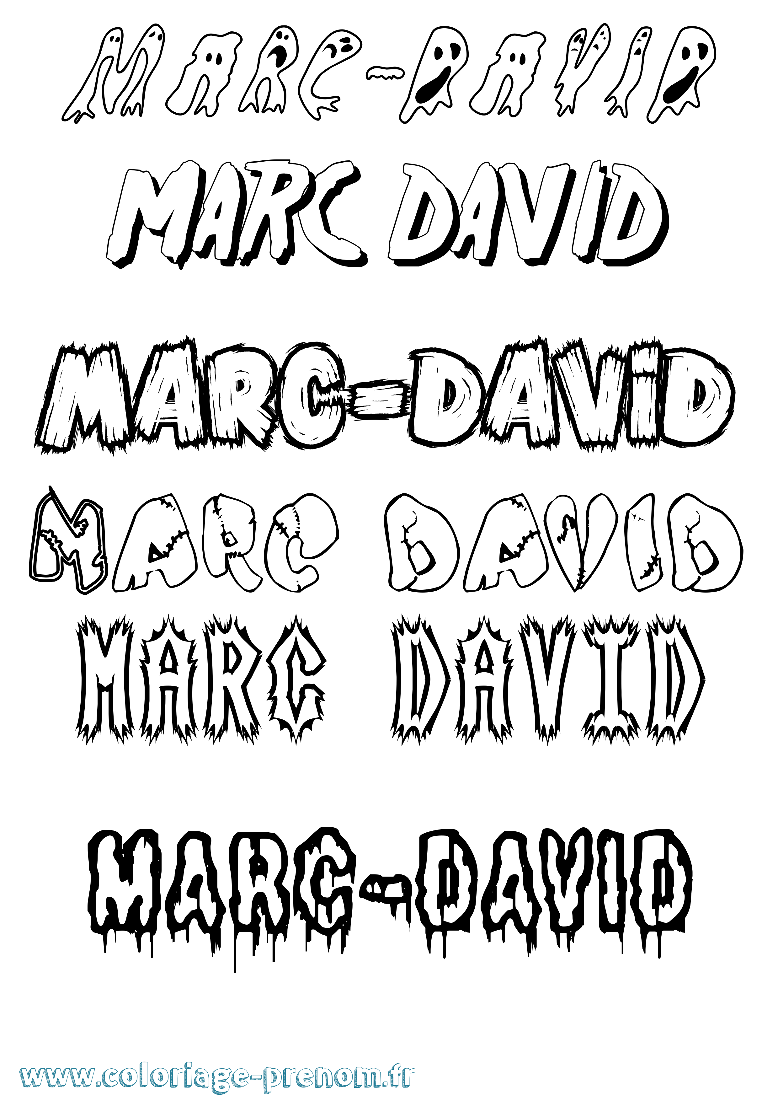 Coloriage Marc-David Frisson Coloriage prénom Marc-David Frisson