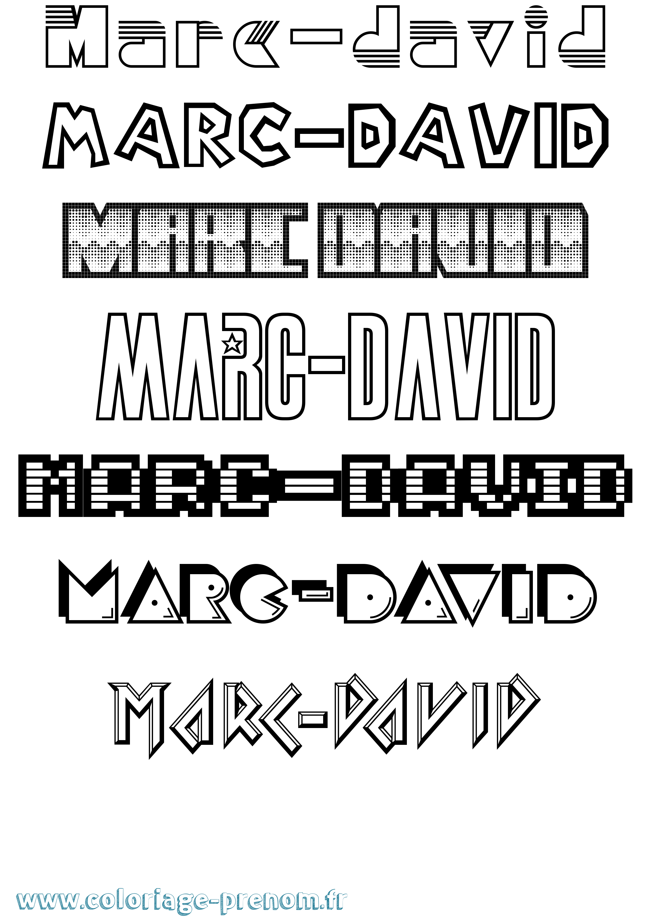Coloriage Marc-David Jeux Vidéos Coloriage prénom Marc-David Jeux Vidéos