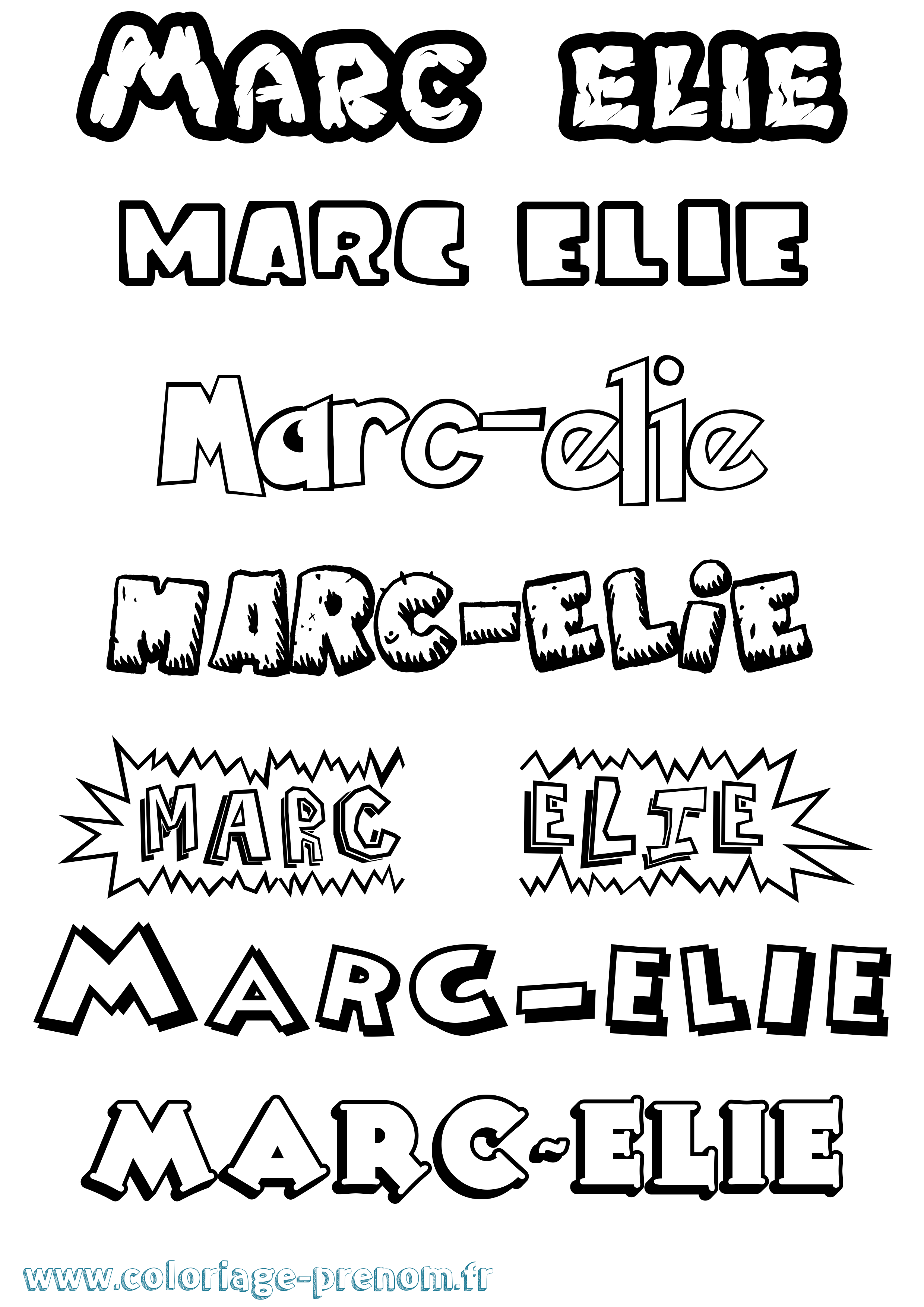 Coloriage Marc-Elie Dessin Animé Coloriage prénom Marc-Elie Dessin Animé