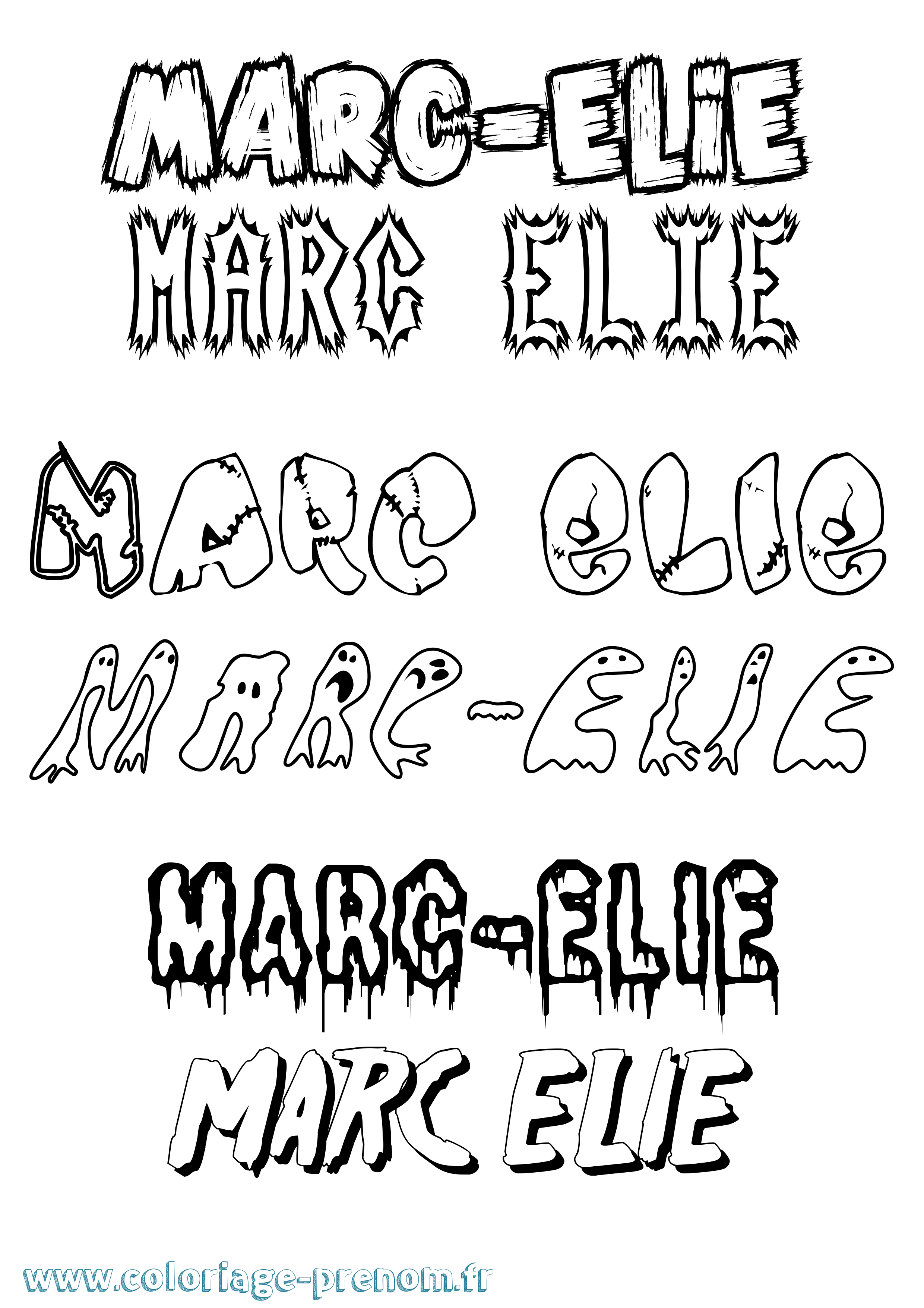 Coloriage Marc-Elie Frisson Coloriage prénom Marc-Elie Frisson