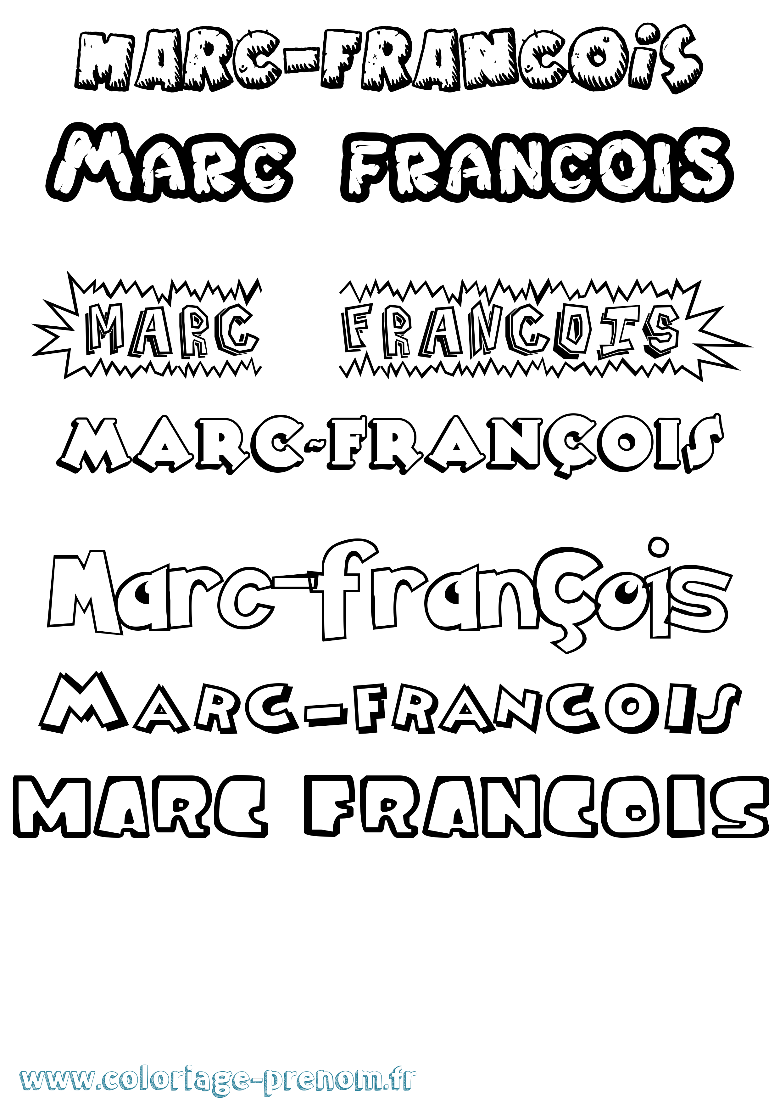 Coloriage Marc-François Dessin Animé Coloriage prénom Marc-François Dessin Animé