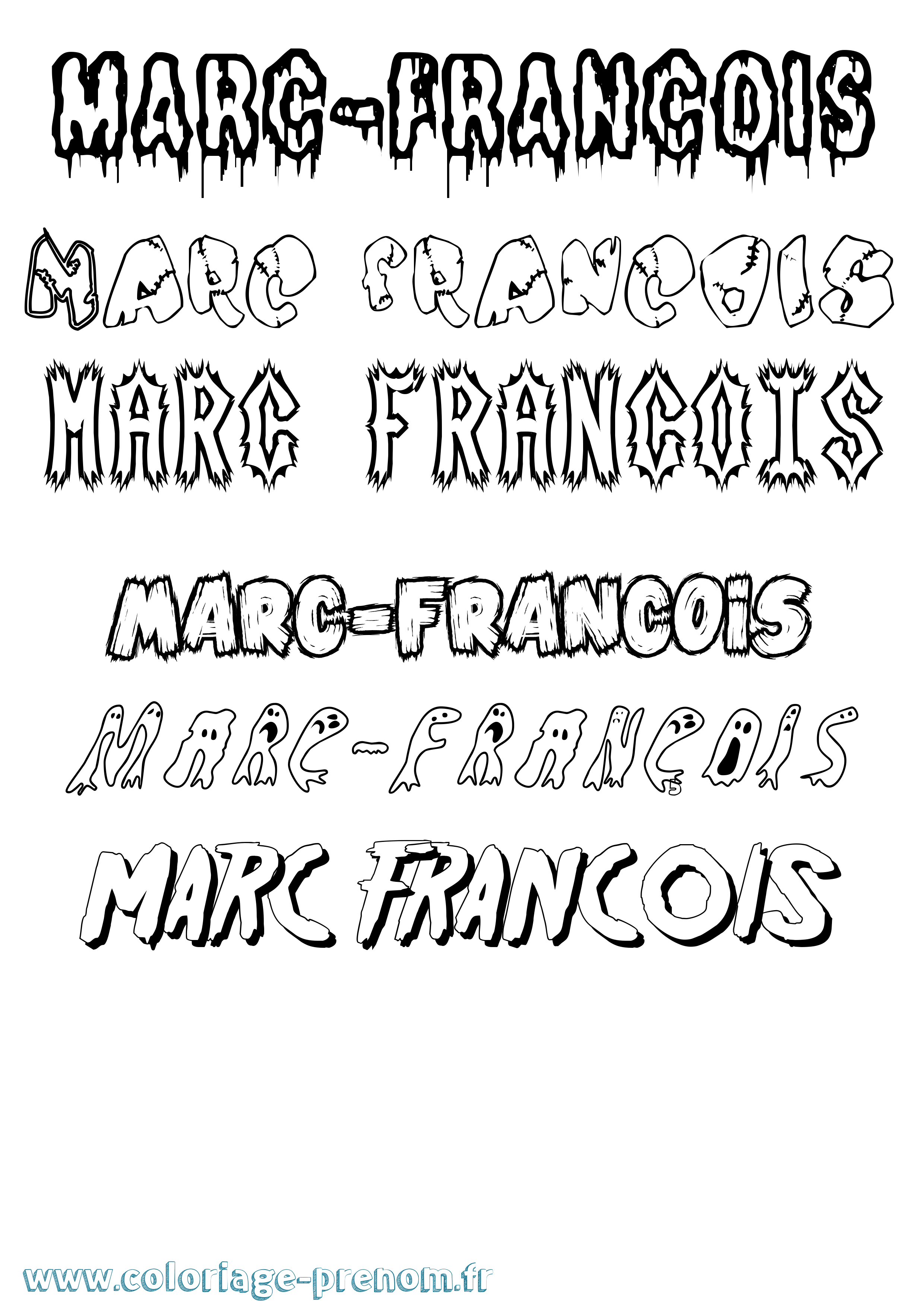 Coloriage Marc-François Frisson Coloriage prénom Marc-François Frisson